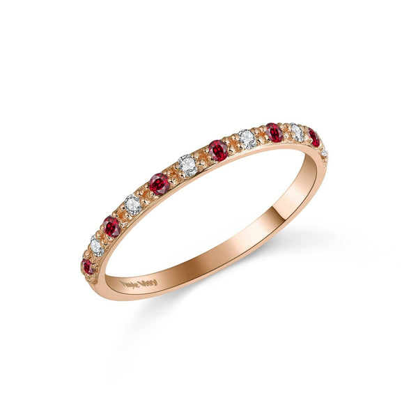 Ruby and deals diamond ring band