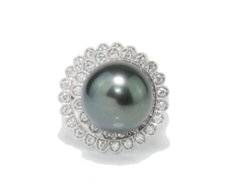 18K Dia Tahitian pearl Ring