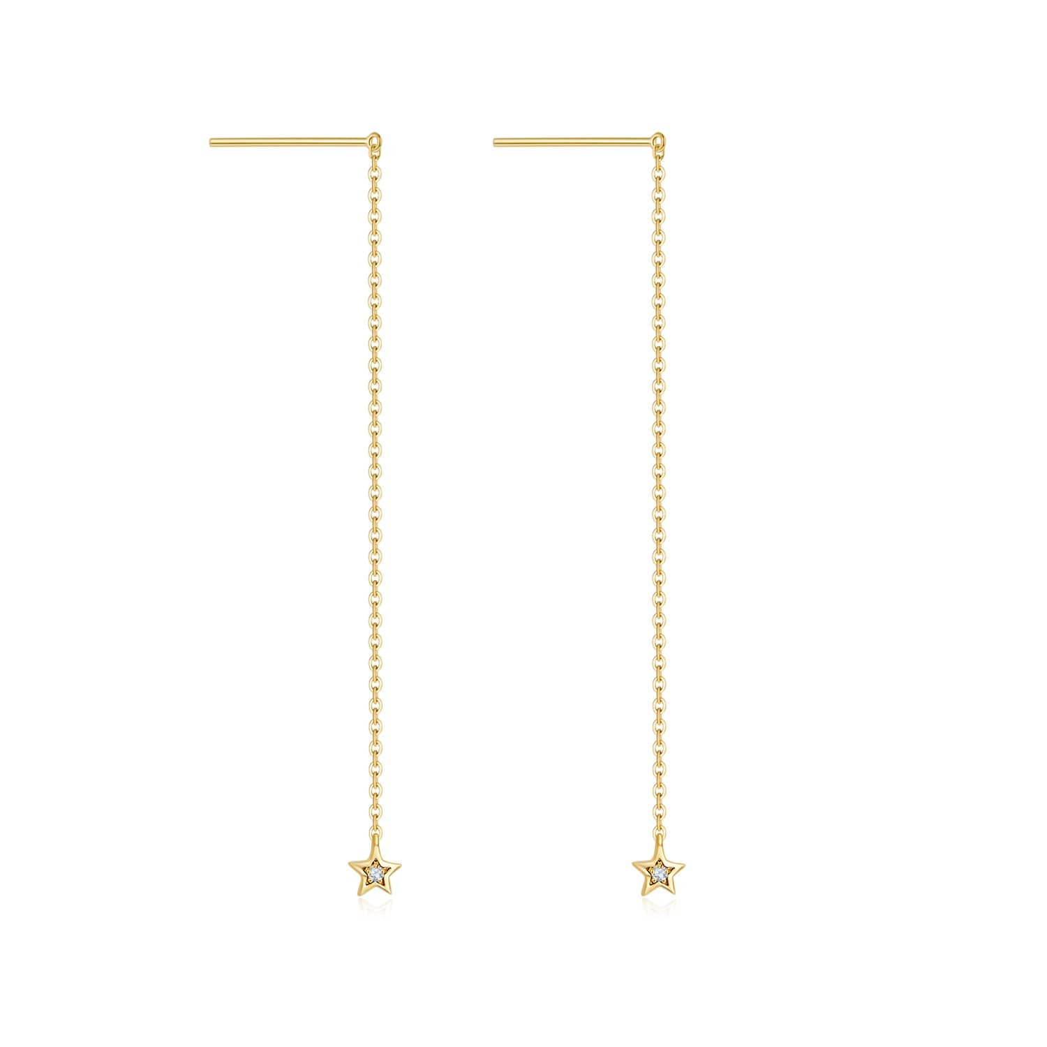 Binary Star Diamond Drop Earrings in 18k Yellow Gold - Melbourne, Australia