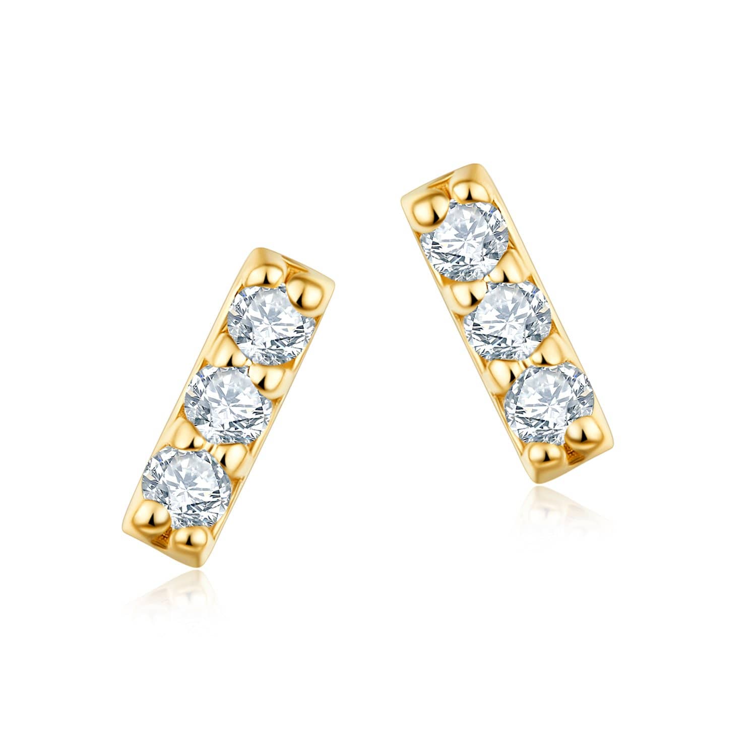 18K Solid Gold Diamond Stud Earrings - Melbourne, Australia