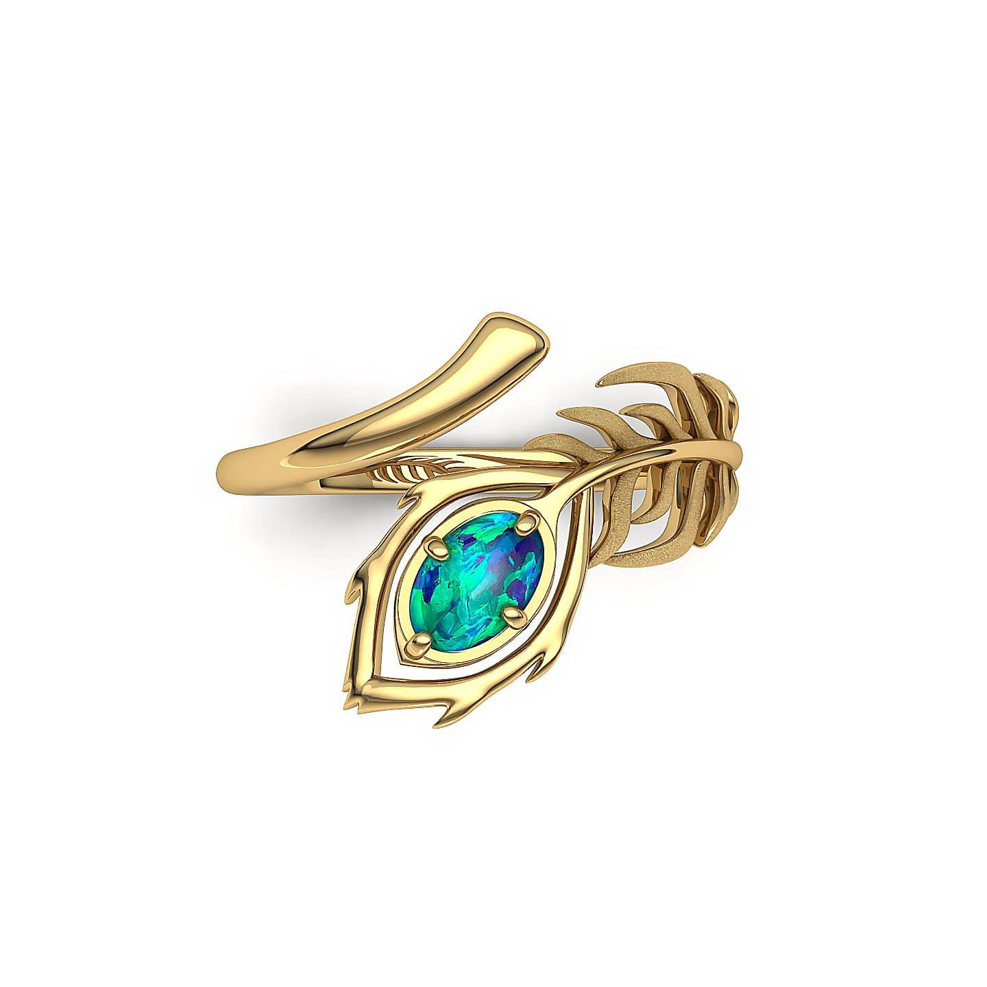 Peacock feather ring deals online