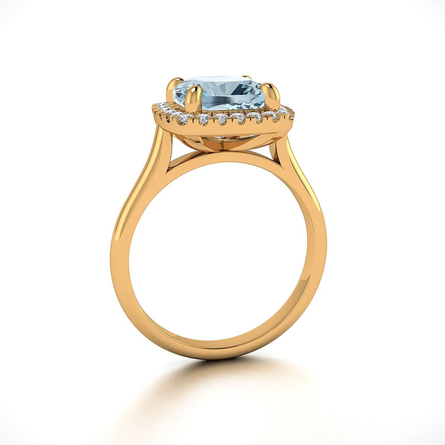 18K SOLID GOLD AQUAMARINE DIAMOND ENGAGEMENT RING - Melbourne, Australia