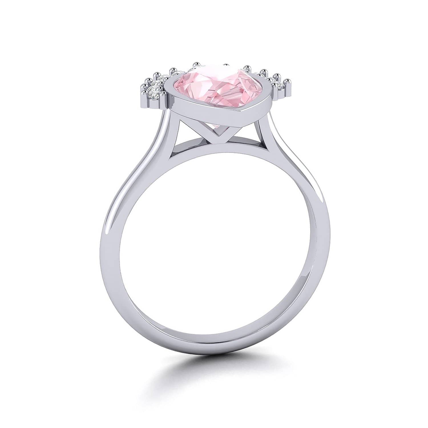 Morganite & Diamond Engagement Ring Melbourne, Australia | Masquerade