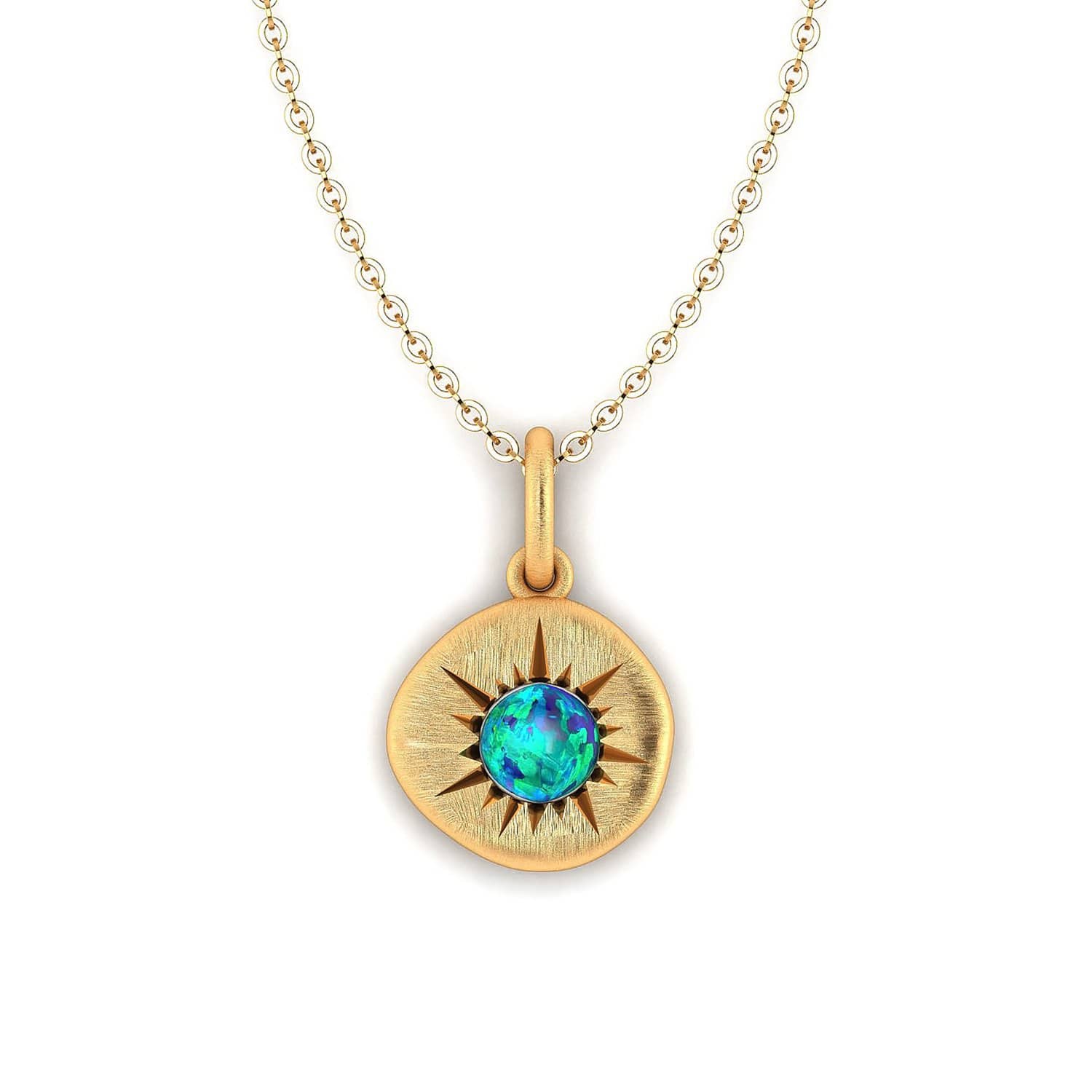 18K SOLID GOLD AUSTRALIAN BLACK OPAL NECKLACE - Melbourne, Australia