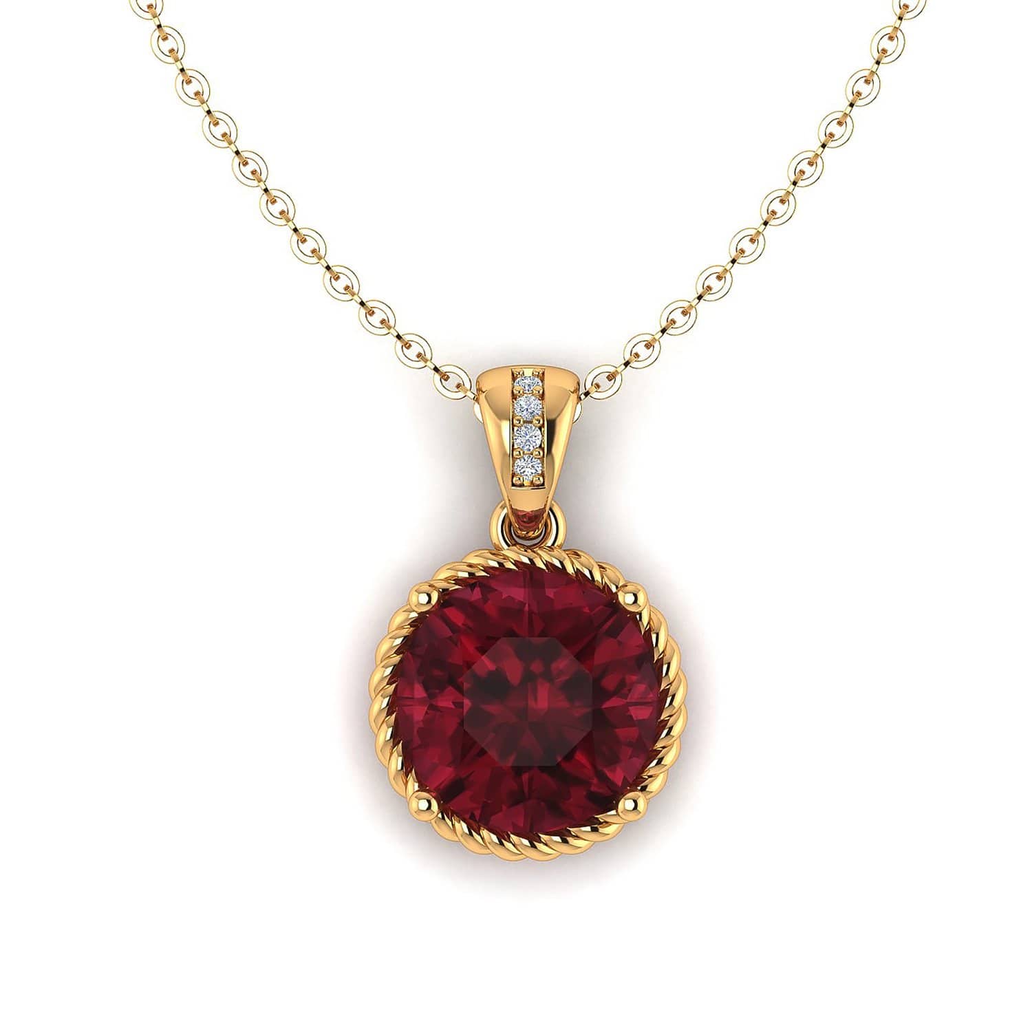 18K SOLID GOLD GARNET NECKLACE - Melbourne, Australia