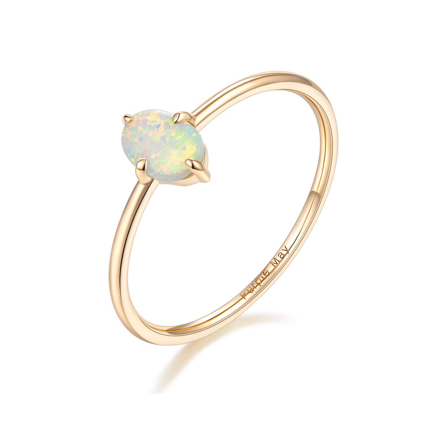 Rose Gold Opal Ring in 18K Solid Gold - Wedding and Engagement Rings - Melbourne, Australia