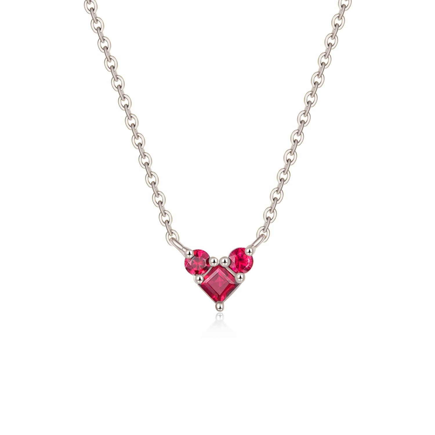 18k Solid Gold Heart Shape Natural Ruby Necklace - Melbourne, Australia