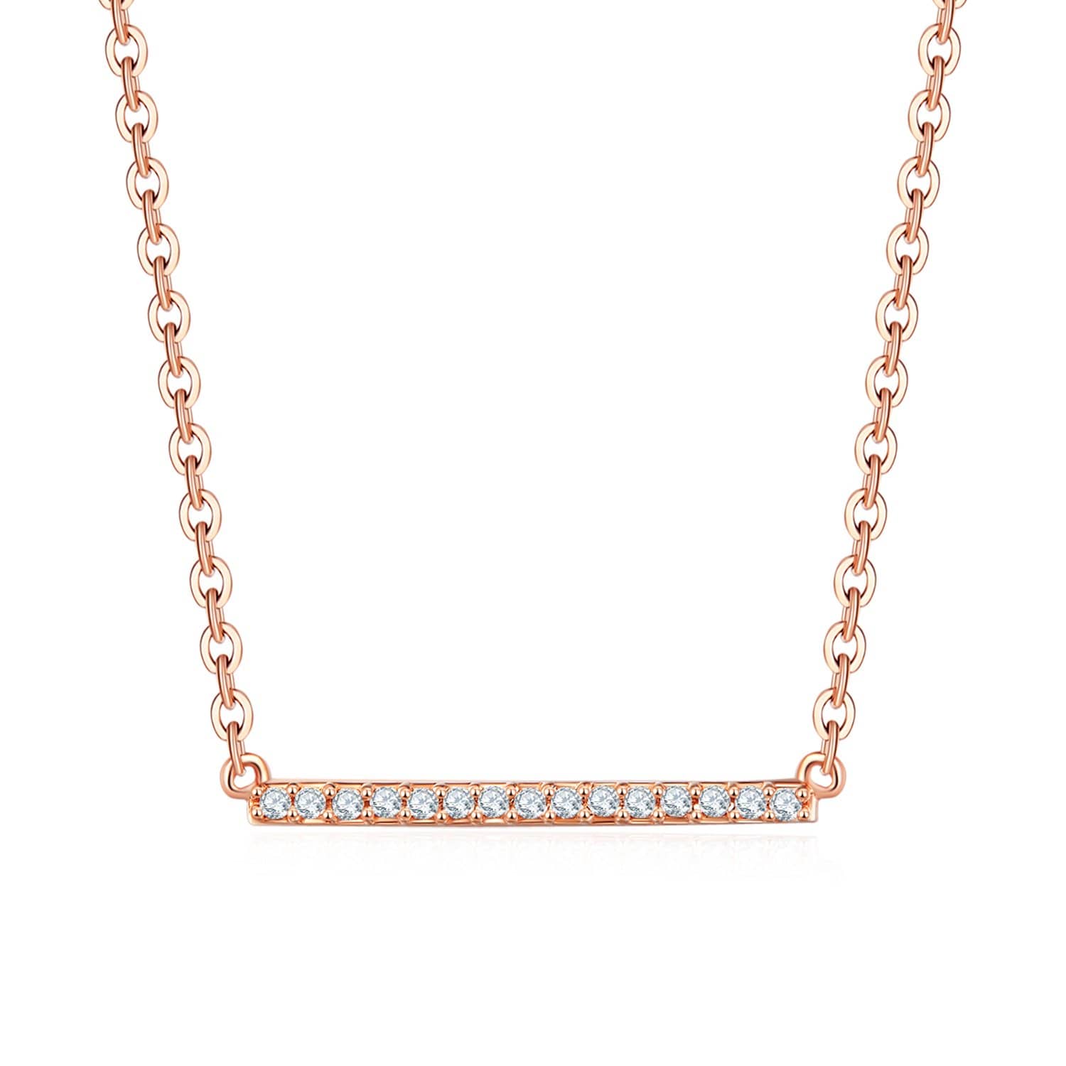 18k Solid Gold Classic Diamond Horizontal Bar Necklace - Melbourne, Australia