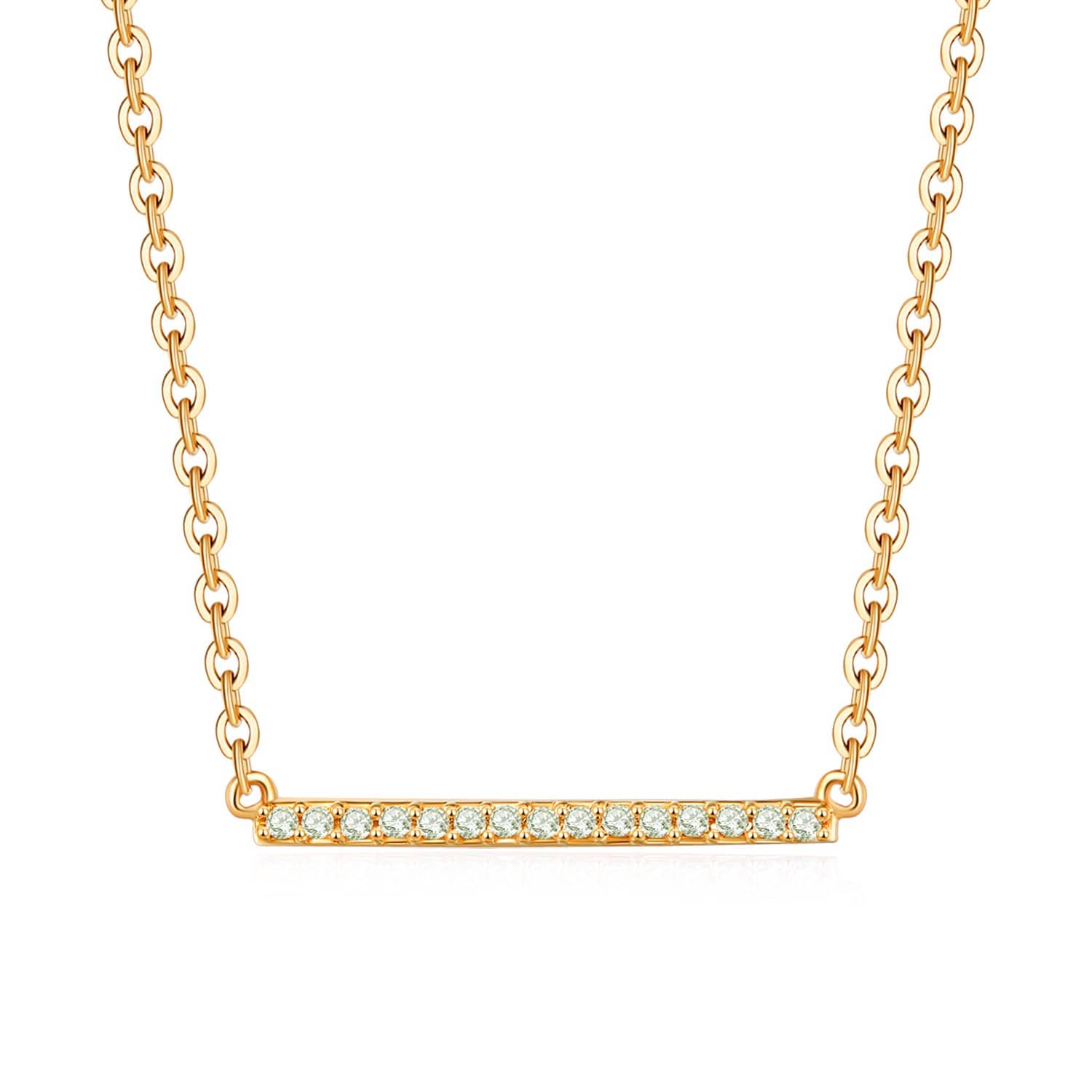 18k Solid Gold Classic Diamond Horizontal Bar Necklace - Melbourne, Australia