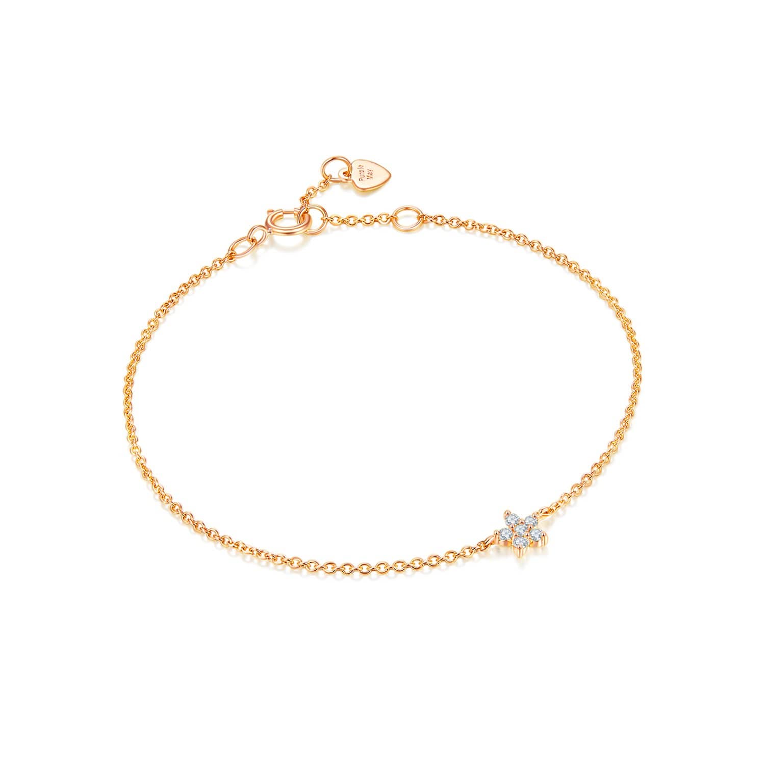 18k Solid Gold Diamond Flower Bracelet - Melbourne, Australia