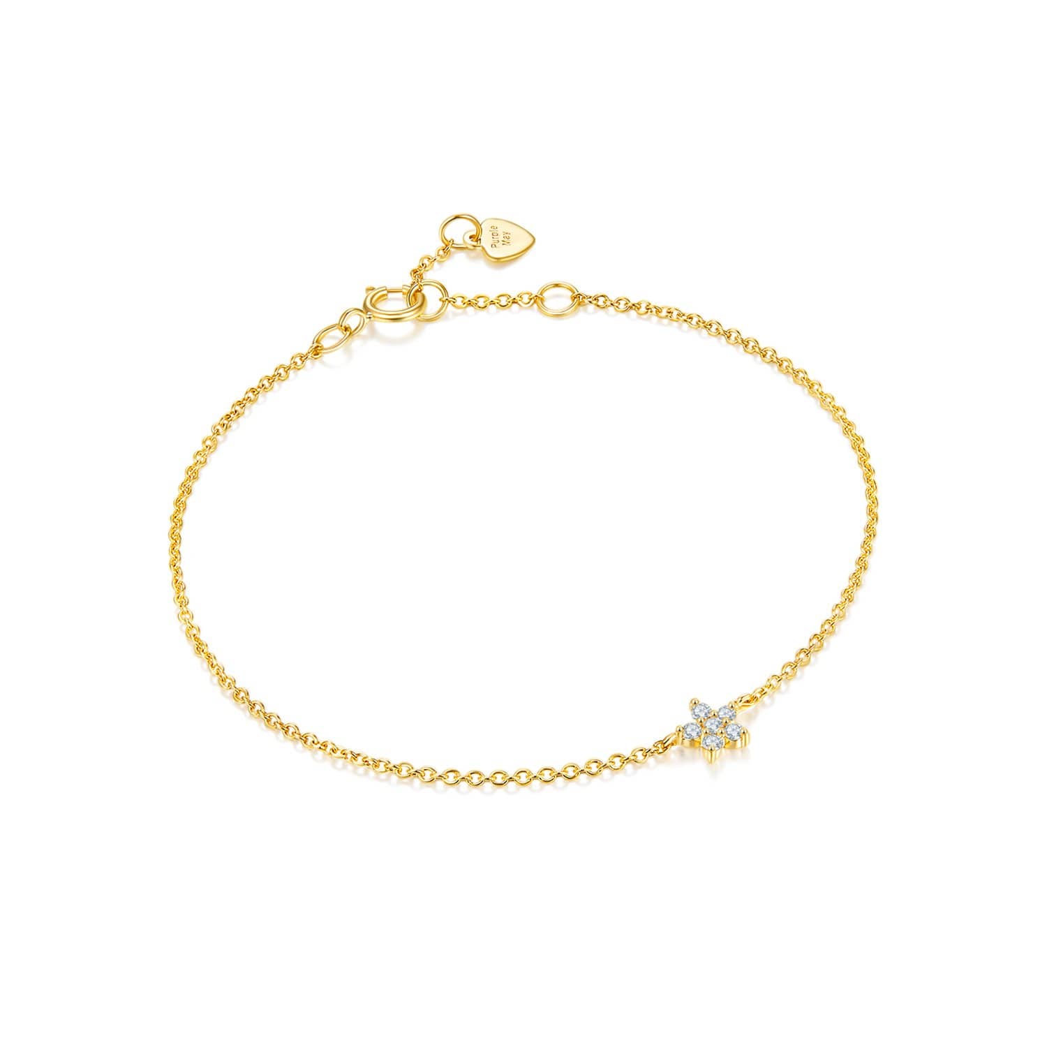 18k Solid Gold Diamond Flower Bracelet - Melbourne, Australia