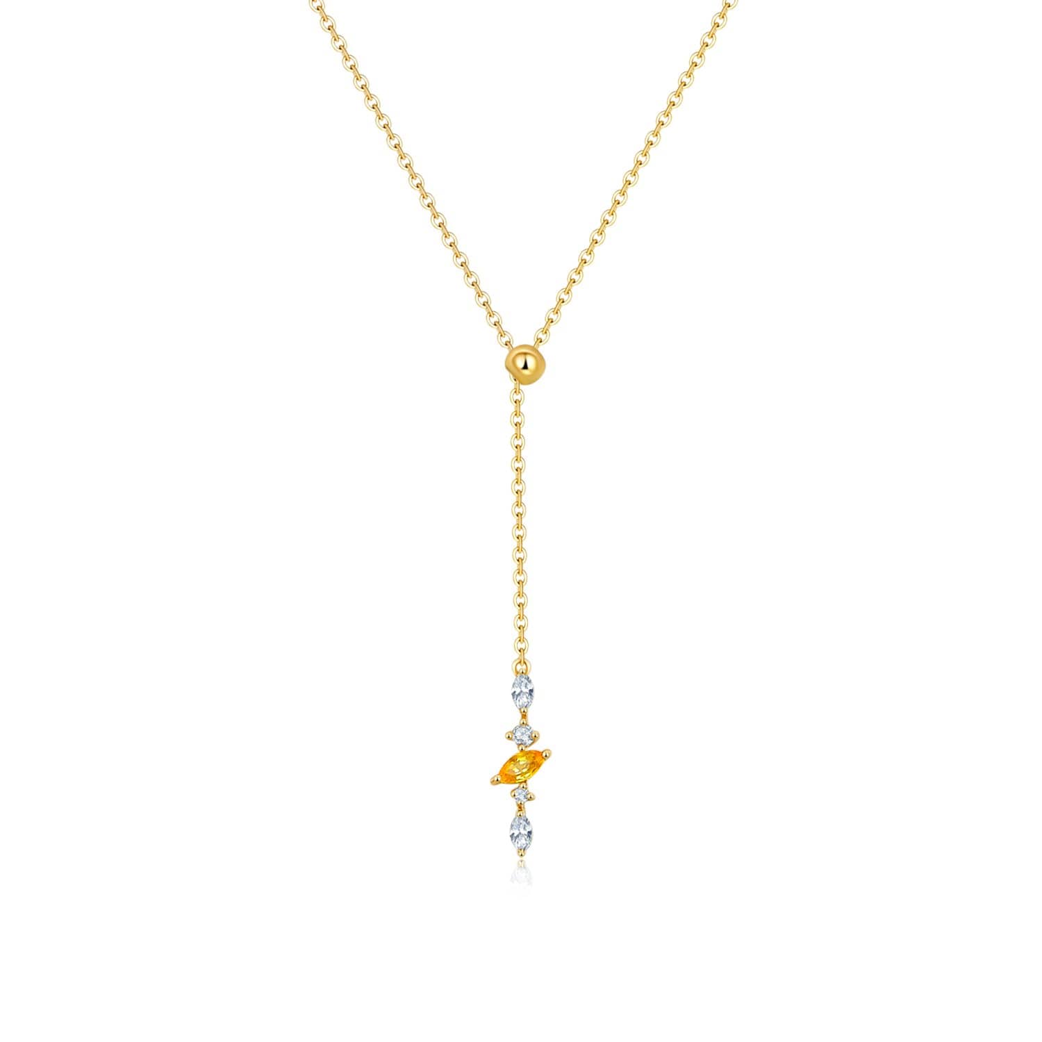 18k Solid Gold Marquise Sapphire and Diamond Necklace - Melbourne, Australia