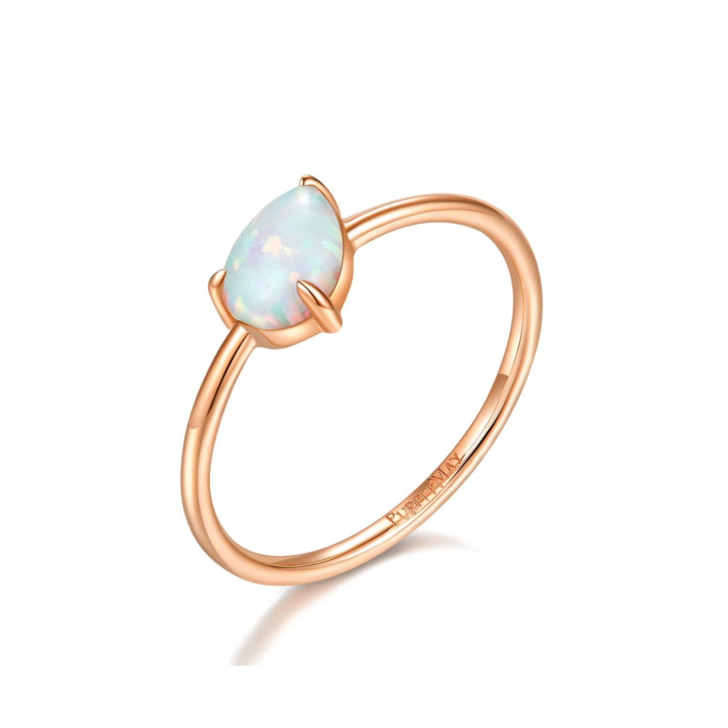 18k Solid Gold Pear Shape Australian White Opal Ring Band | Rings Melbourne Australia