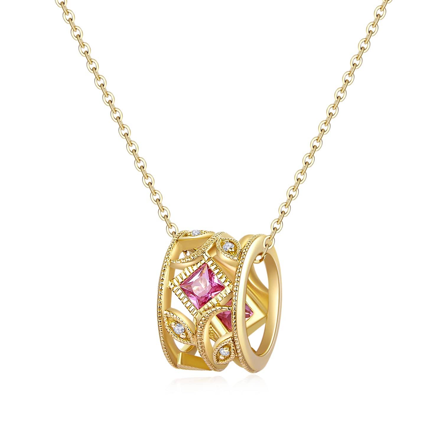 18k Solid Gold  Sapphire Wheel Necklace - Melbourne, Australia