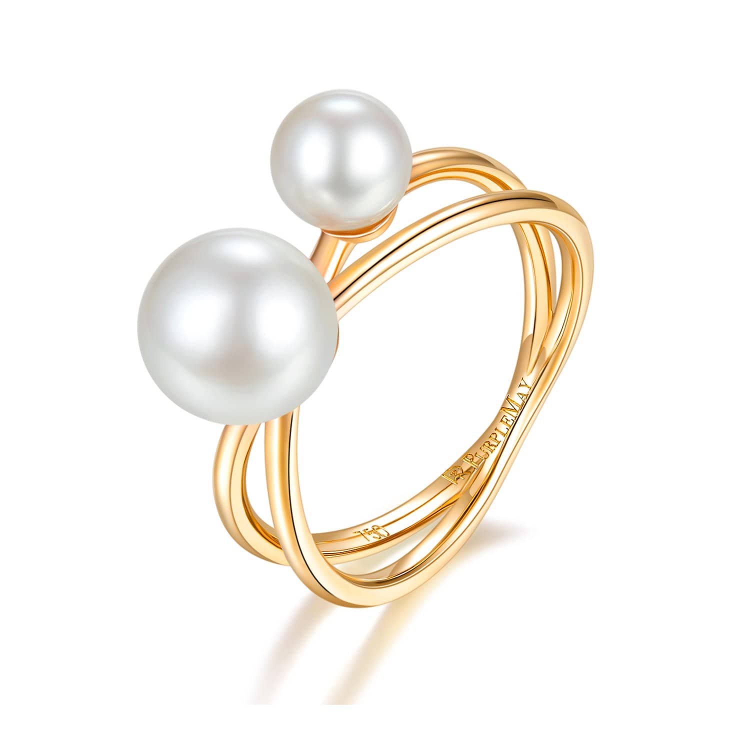 18k Solid Gold Due Akoya Pearl Double Layer Ring | Rings Melbourne Australia