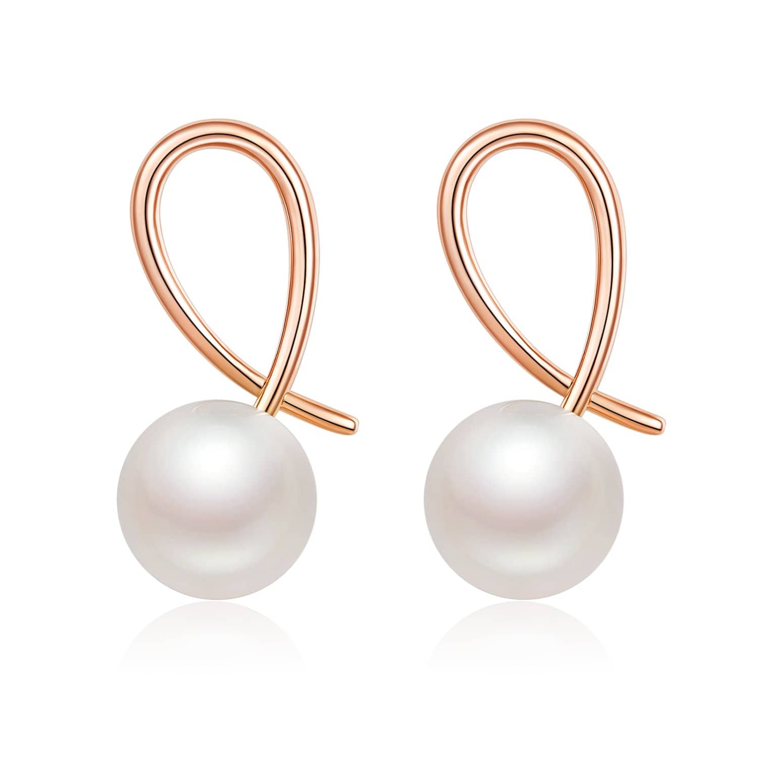 Natural Sea Pearl Geometrical Line Studs Earrings - Melbourne, Australia