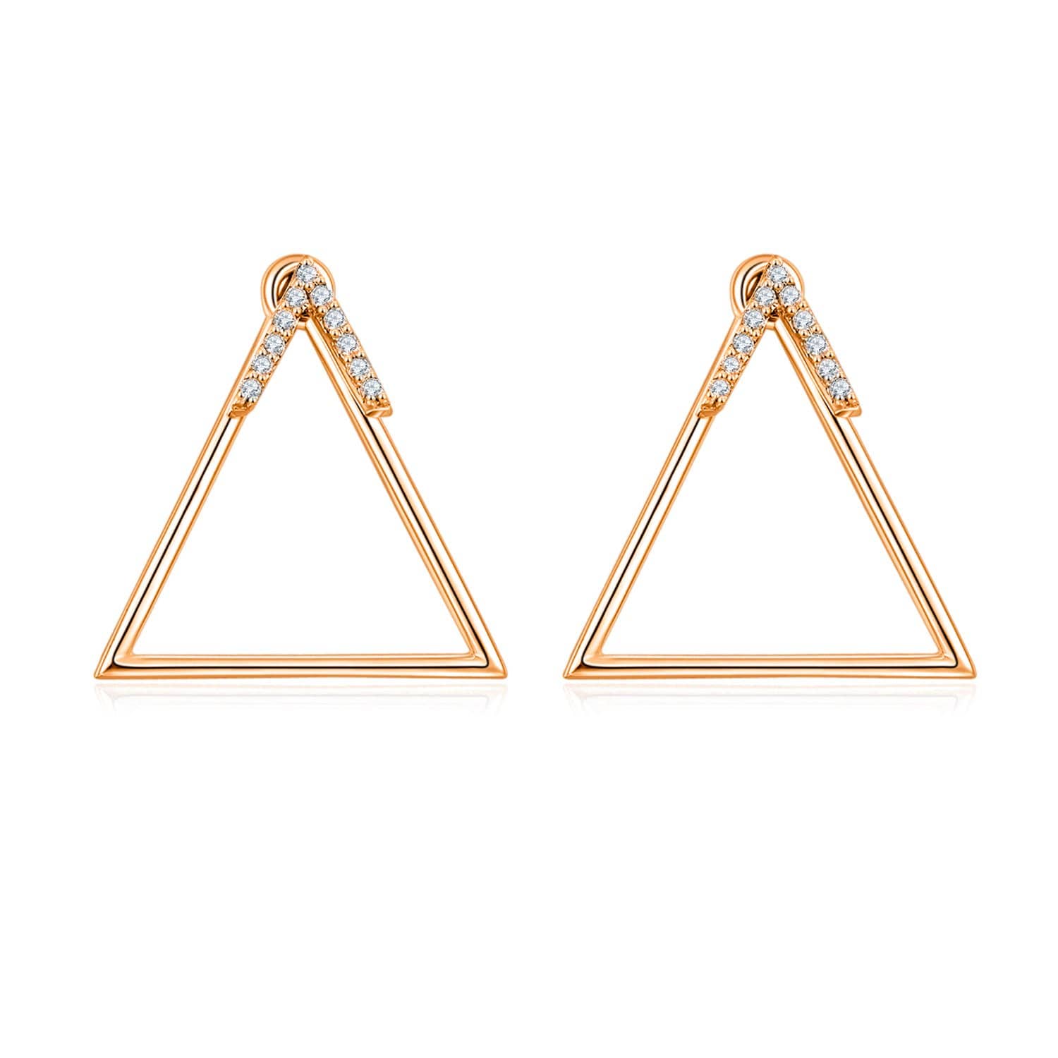 Triangle Diamond Earrings Set in 18k Solid Gold - Melbourne, Australia