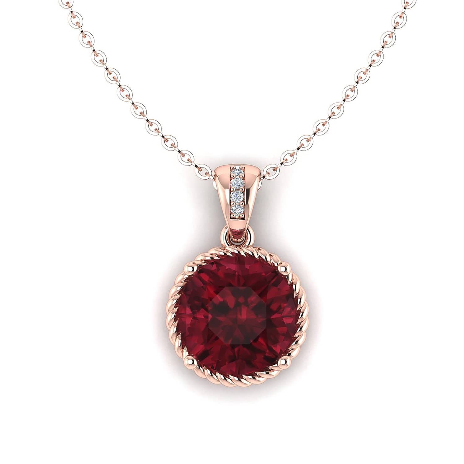 18K SOLID GOLD GARNET NECKLACE - Melbourne, Australia