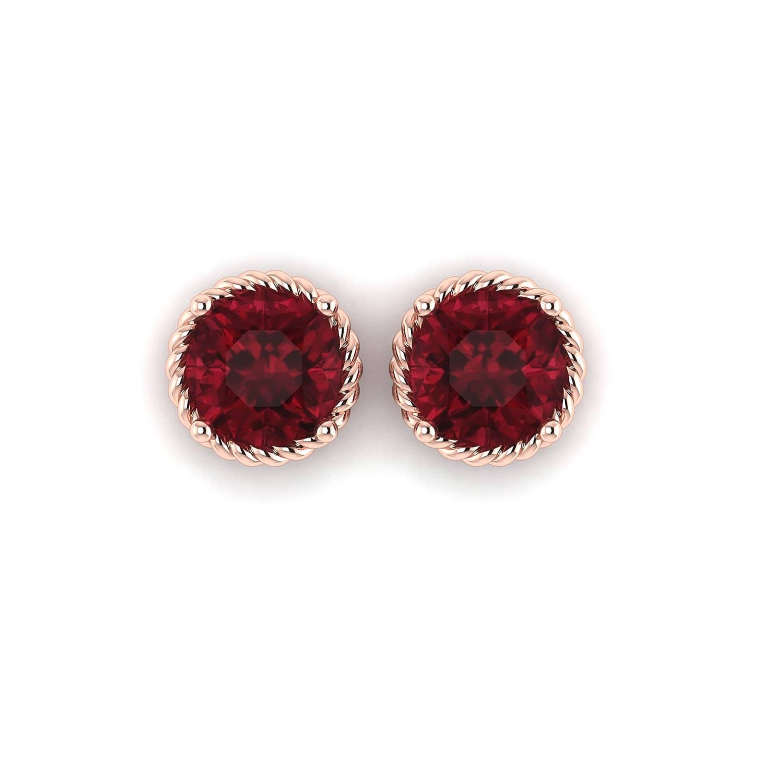 18K SOLID GOLD GARNET STUD EARRINGS - Melbourne, Australia