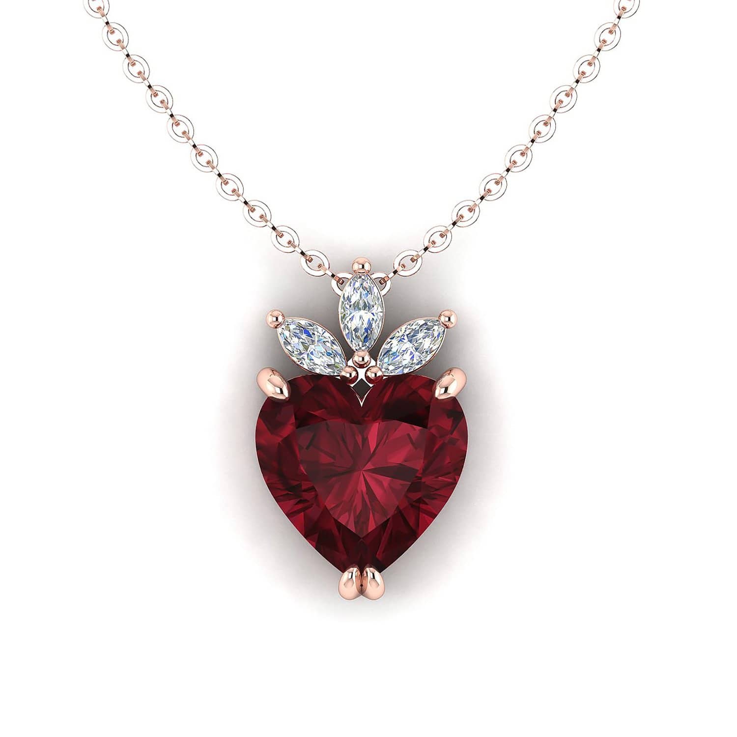 18K SOLID GOLD GARNET AND DIAMOND NECKLACE - Melbourne, Australia