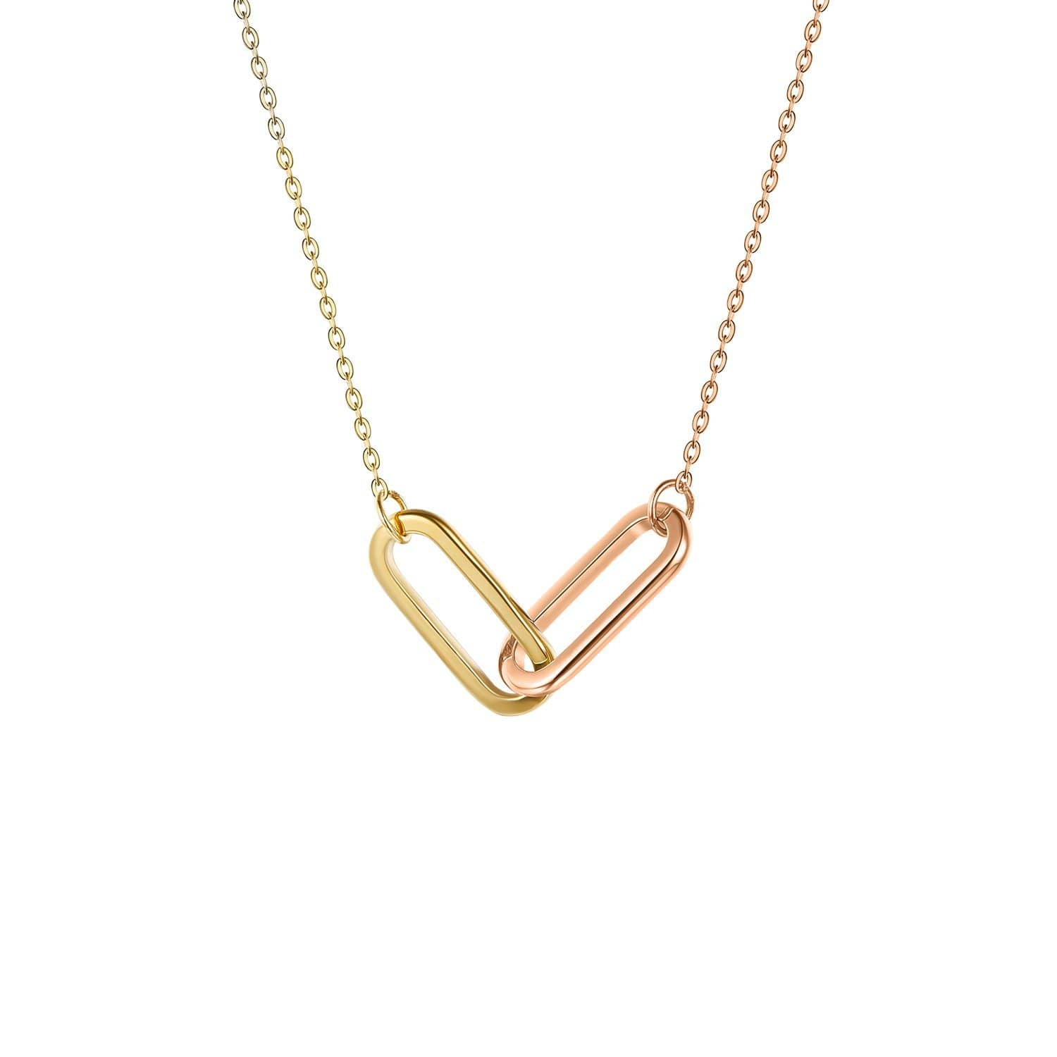 18K SOLID GOLD DOUBLE CLIP NECKLACE - Melbourne, Australia