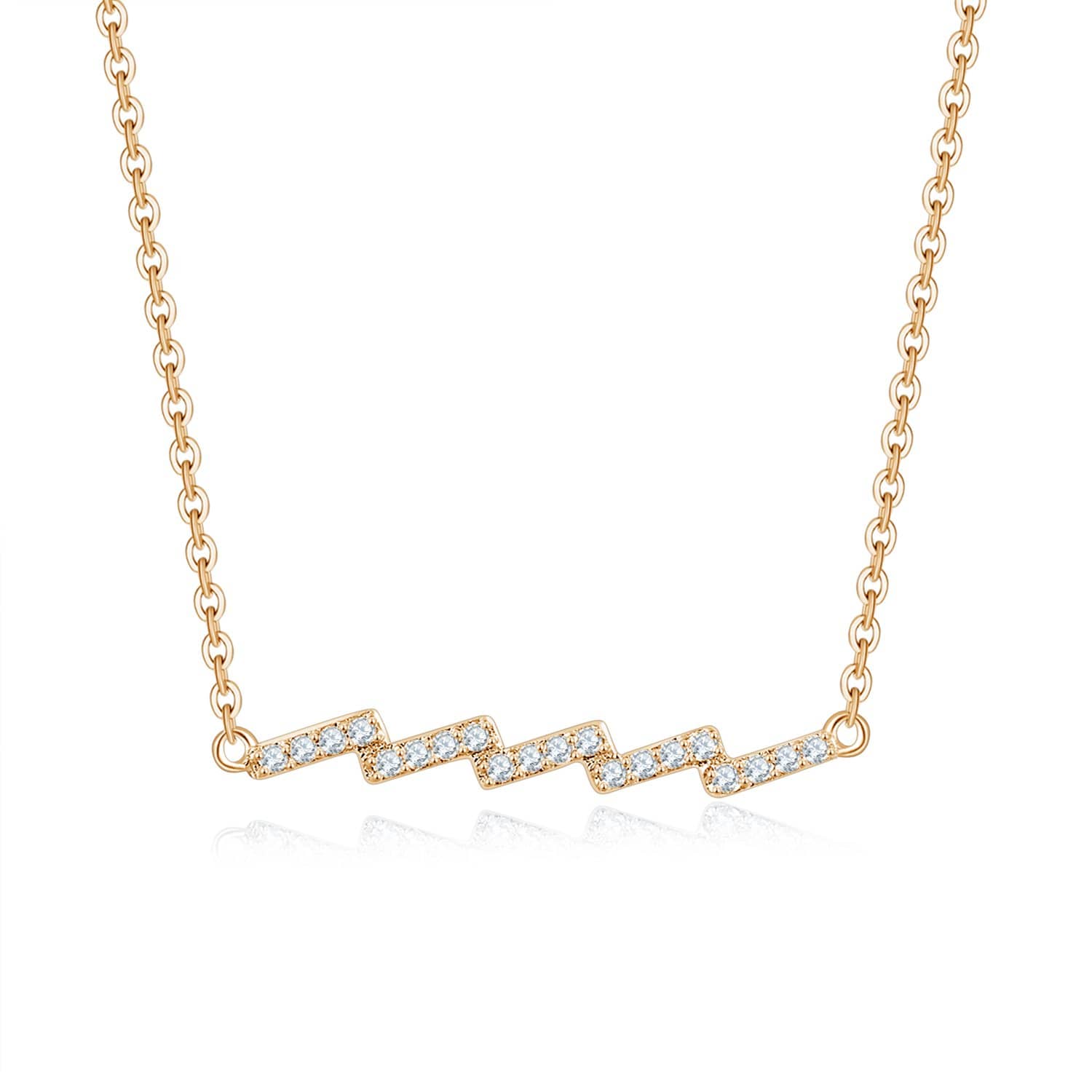 18k Solid Gold Lightning Element Diamond Necklace - Melbourne, Australia