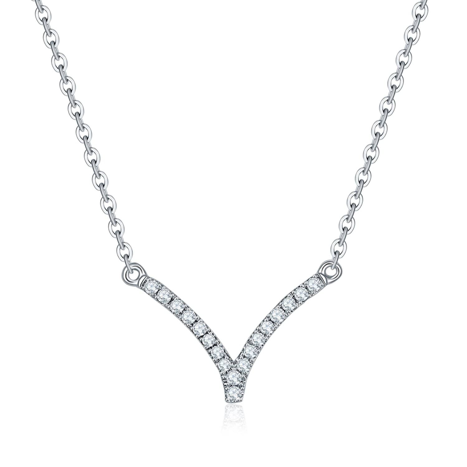 18k Solid Gold Elegant Chevron Diamond Necklace - Melbourne, Australia