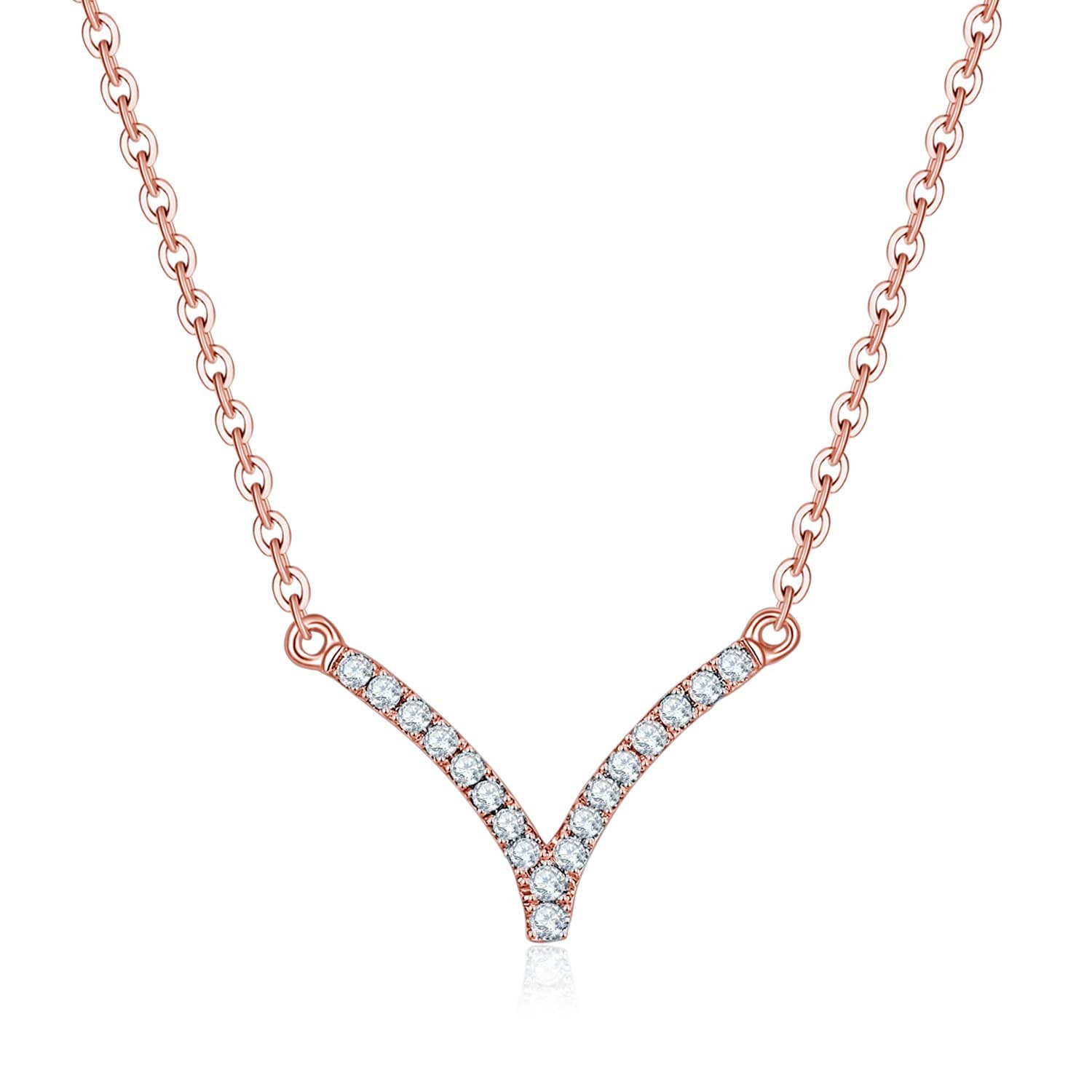 18k Solid Gold Elegant Chevron Diamond Necklace - Melbourne, Australia