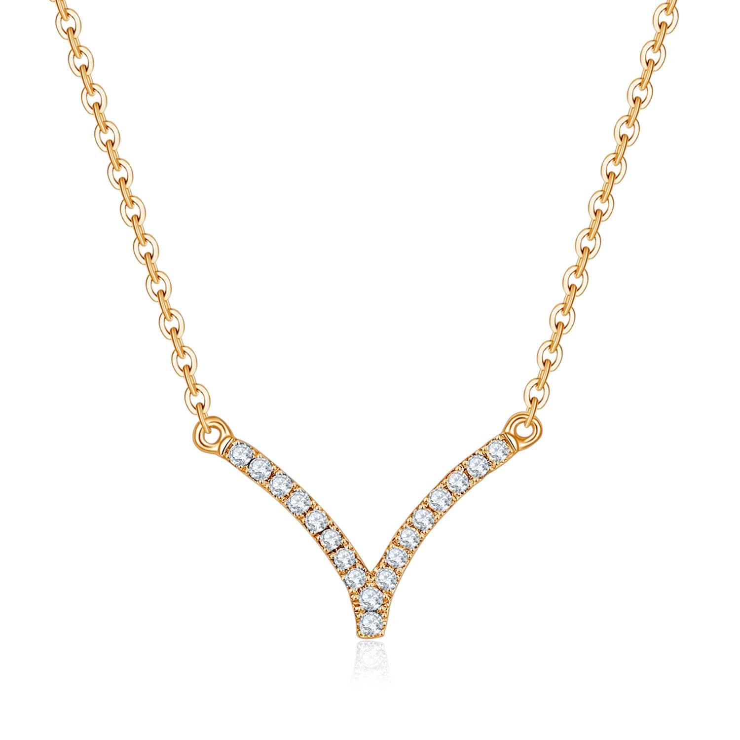 18k Solid Gold Elegant Chevron Diamond Necklace - Melbourne, Australia