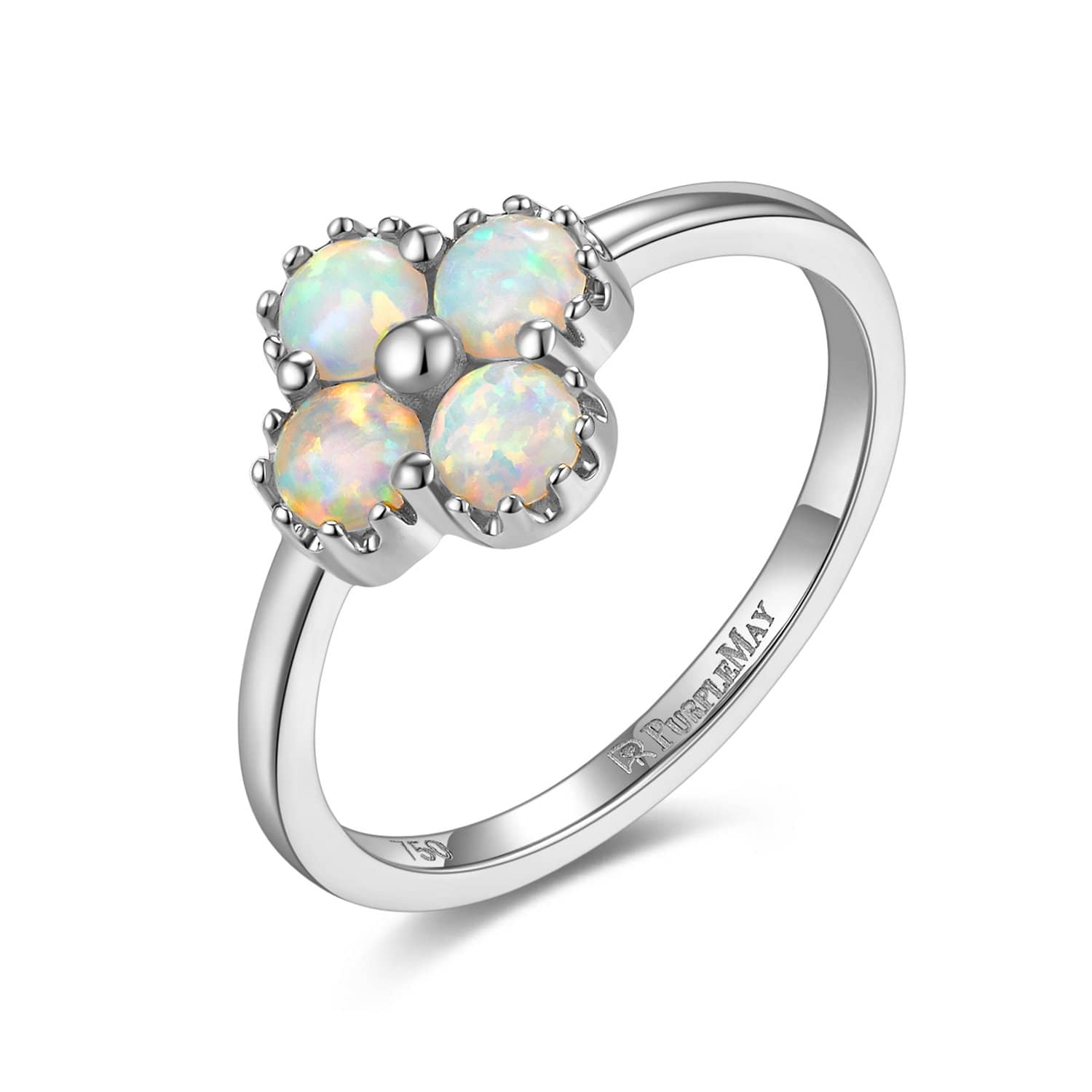 18k Solid Gold Australian White Opal Clover Ring | Rings Melbourne Australia