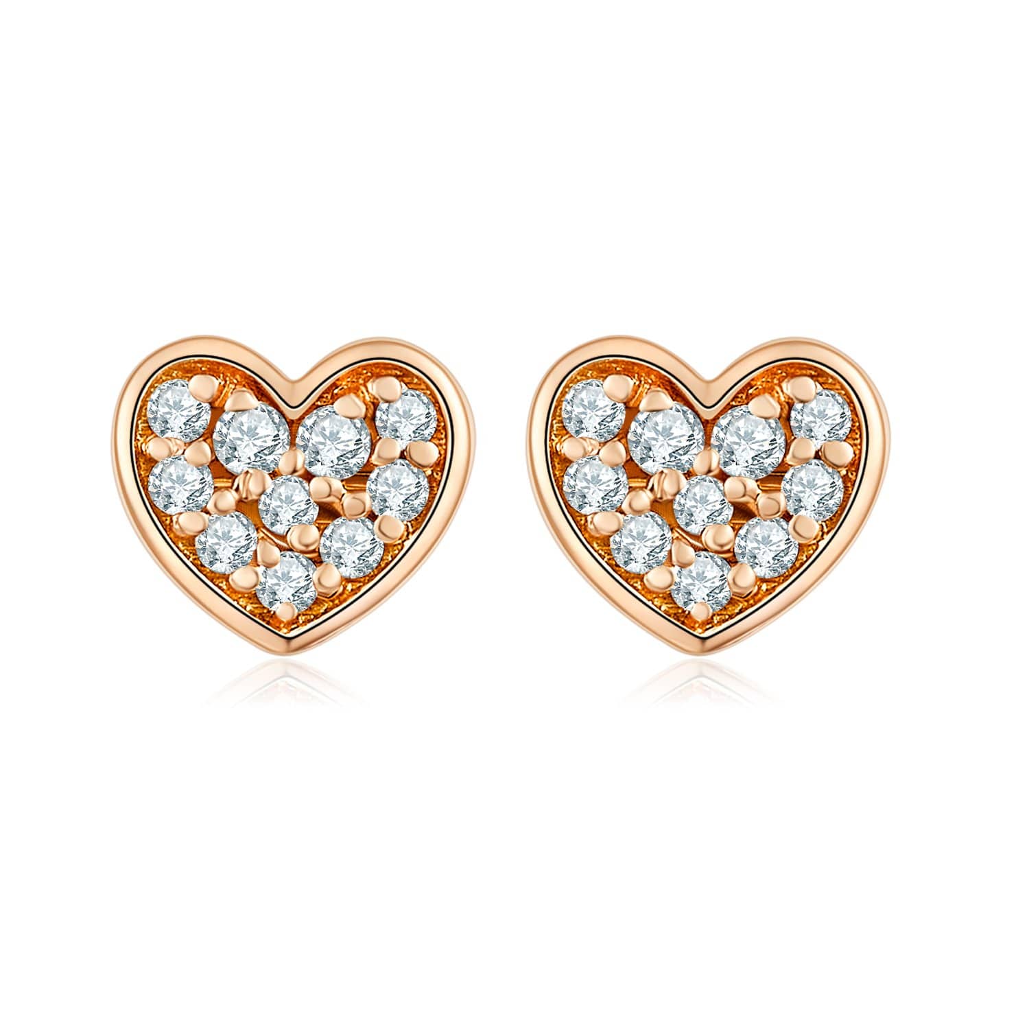 Heart Shape Diamond Stud Earrings - Melbourne, Australia