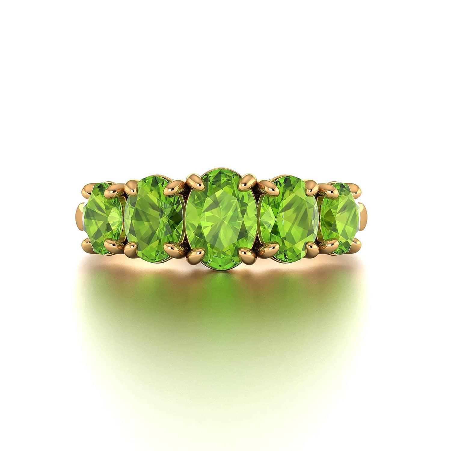 18k Solid Gold Half Band Peridot Wedding Ring | Rings Melbourne Australia