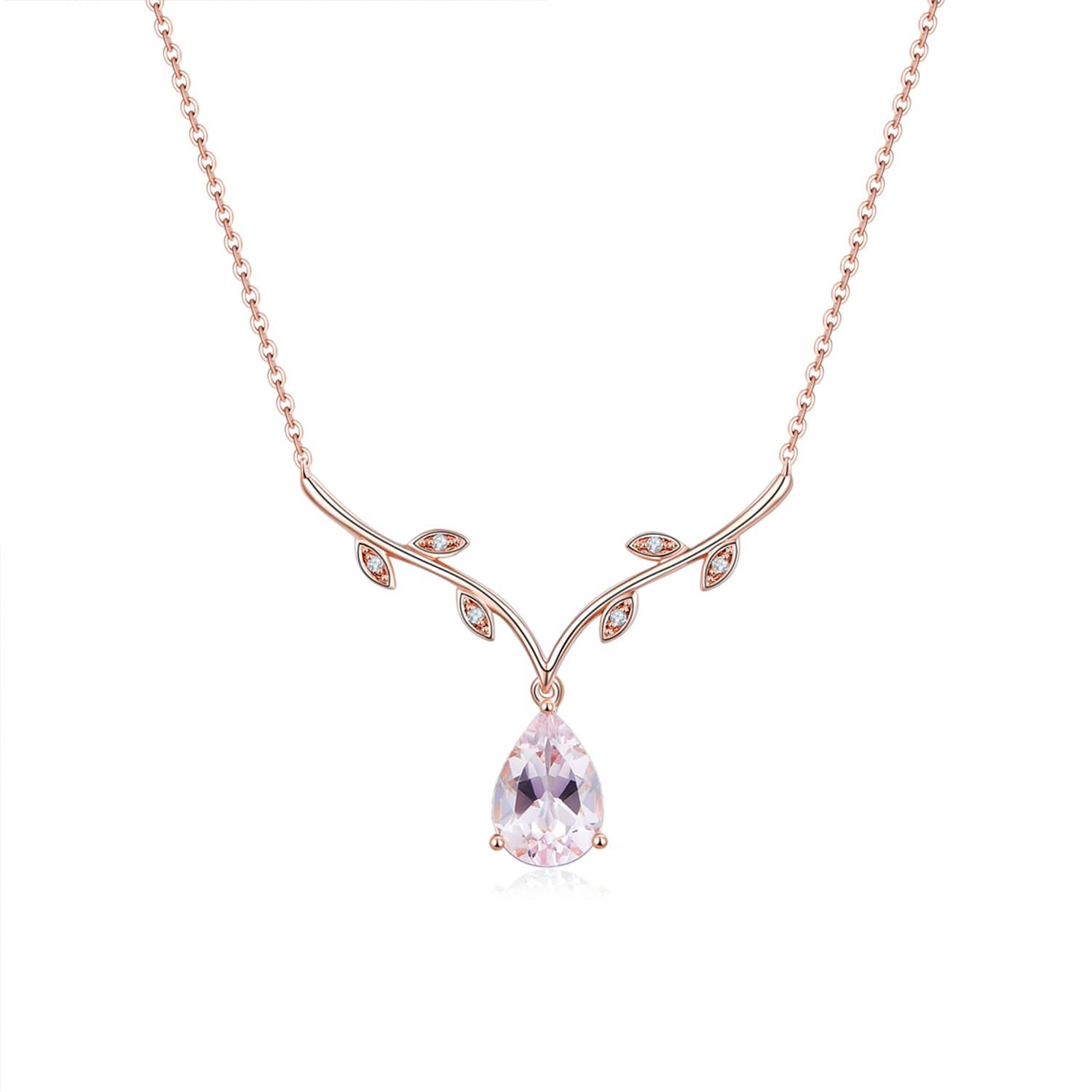 18k Solid Gold Pink Morganite Diamond Necklace - Melbourne, Australia