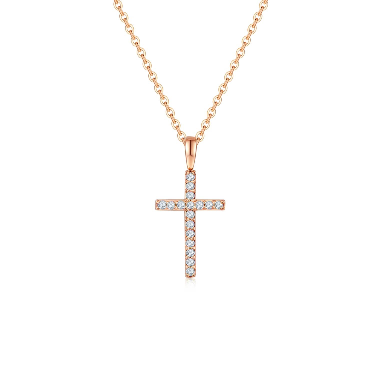 18k Solid Gold Classic Cross Diamond Necklace - Melbourne, Australia