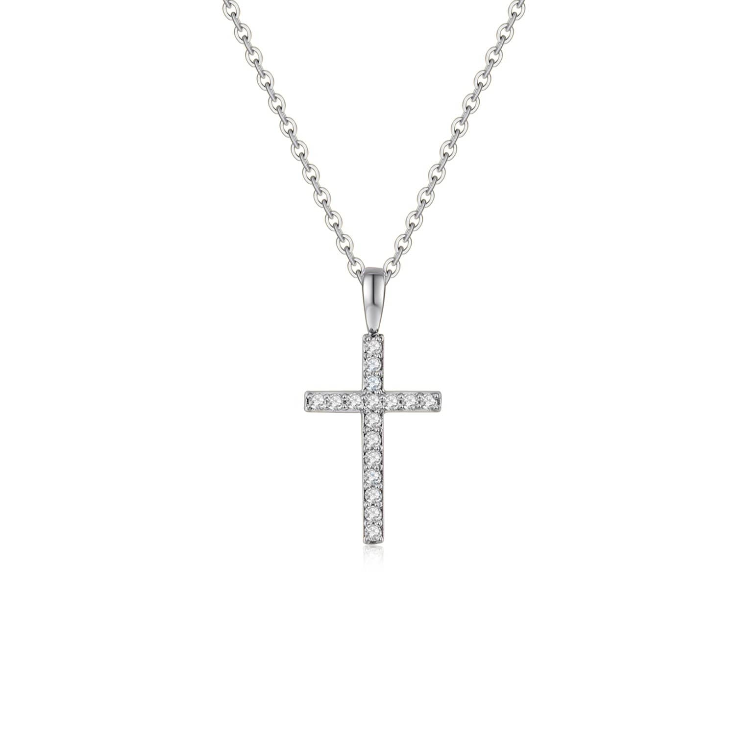 18k Solid Gold Classic Cross Diamond Necklace - Melbourne, Australia