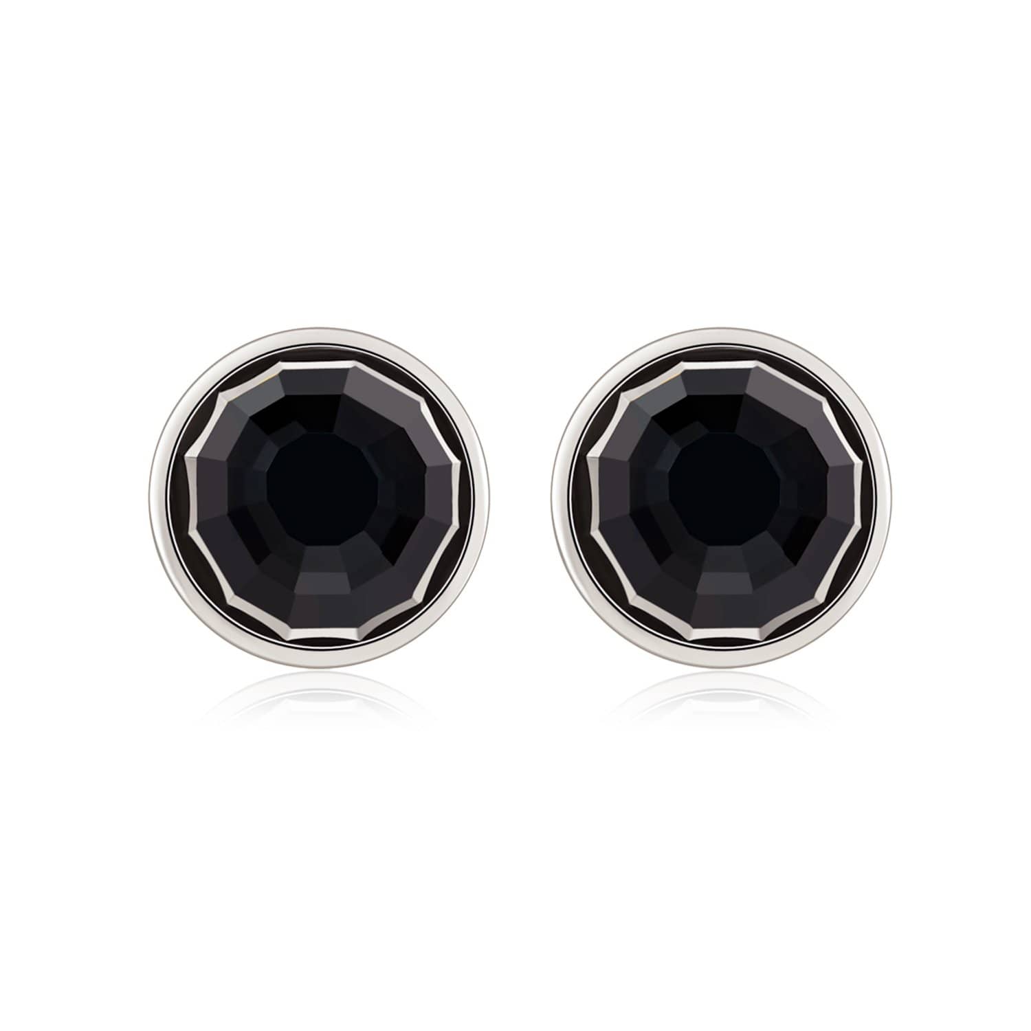 18k Solid Gold Round Black Onyx Stud Earrings - Melbourne, Australia