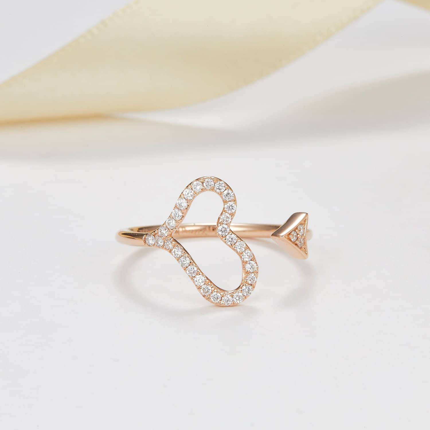 18k Solid Gold Cupid Heart Diamond Ring | Rings Melbourne Australia