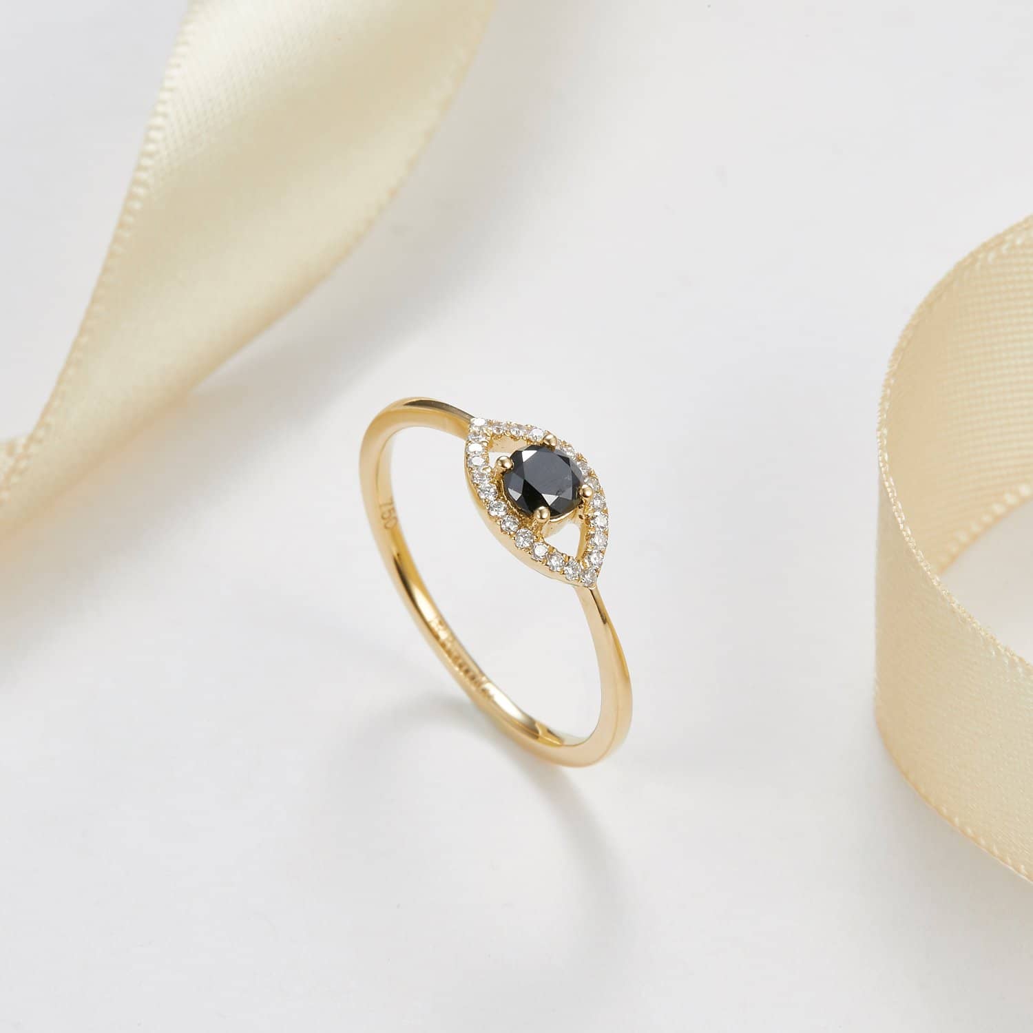 18k Solid Gold Evil Eye Black Onyx Ring | Rings Melbourne Australia