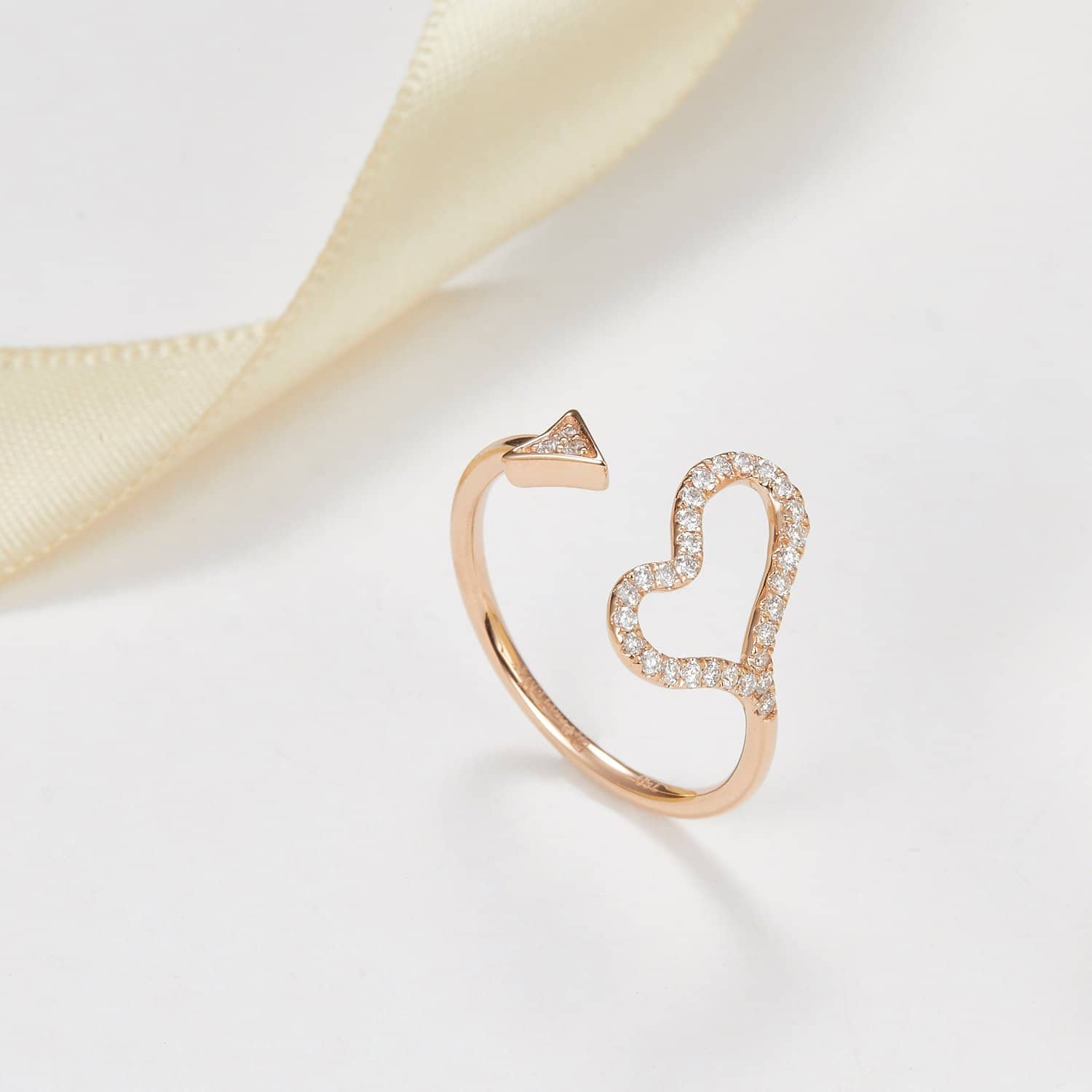 18k Solid Gold Cupid Heart Diamond Ring | Rings Melbourne Australia