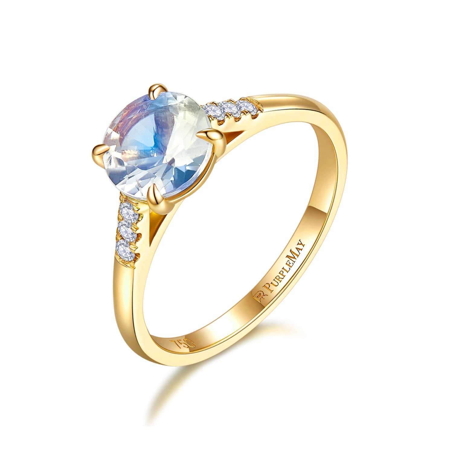 18k Solid Gold Solitaire Moonstone Engagement Ring - Melbourne, Australia