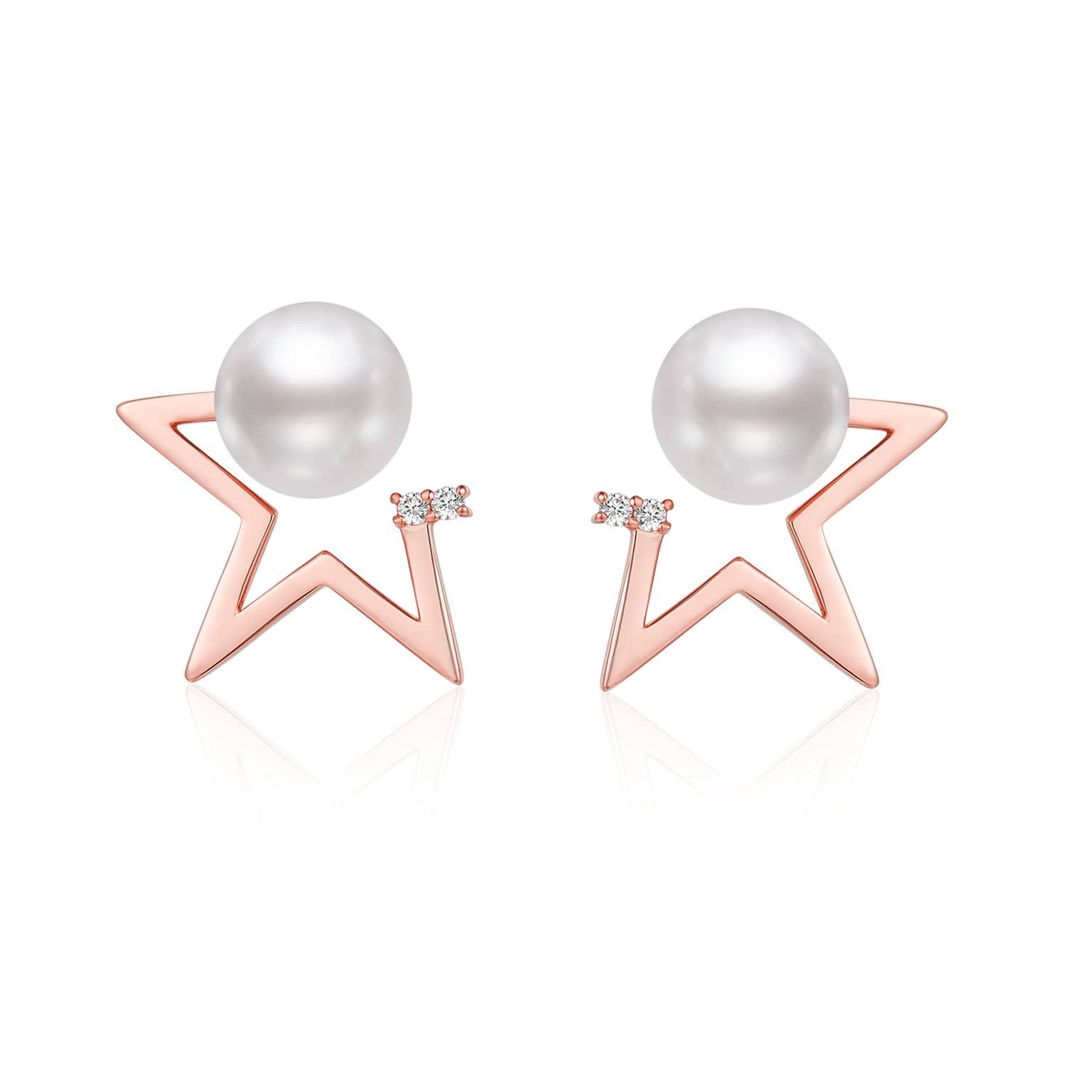 Sea Pearl Studs with Diamond Star Two Way Earrings - Melbourne, Australia