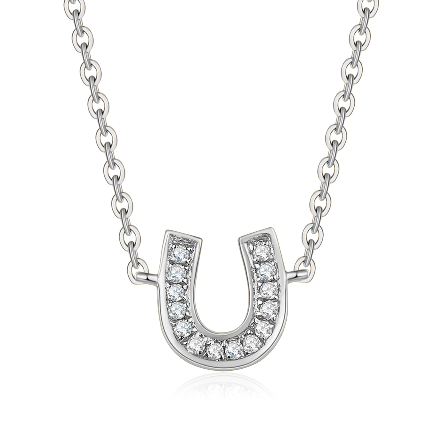 18k Solid Gold U-Shape Diamond Necklace - Melbourne, Australia