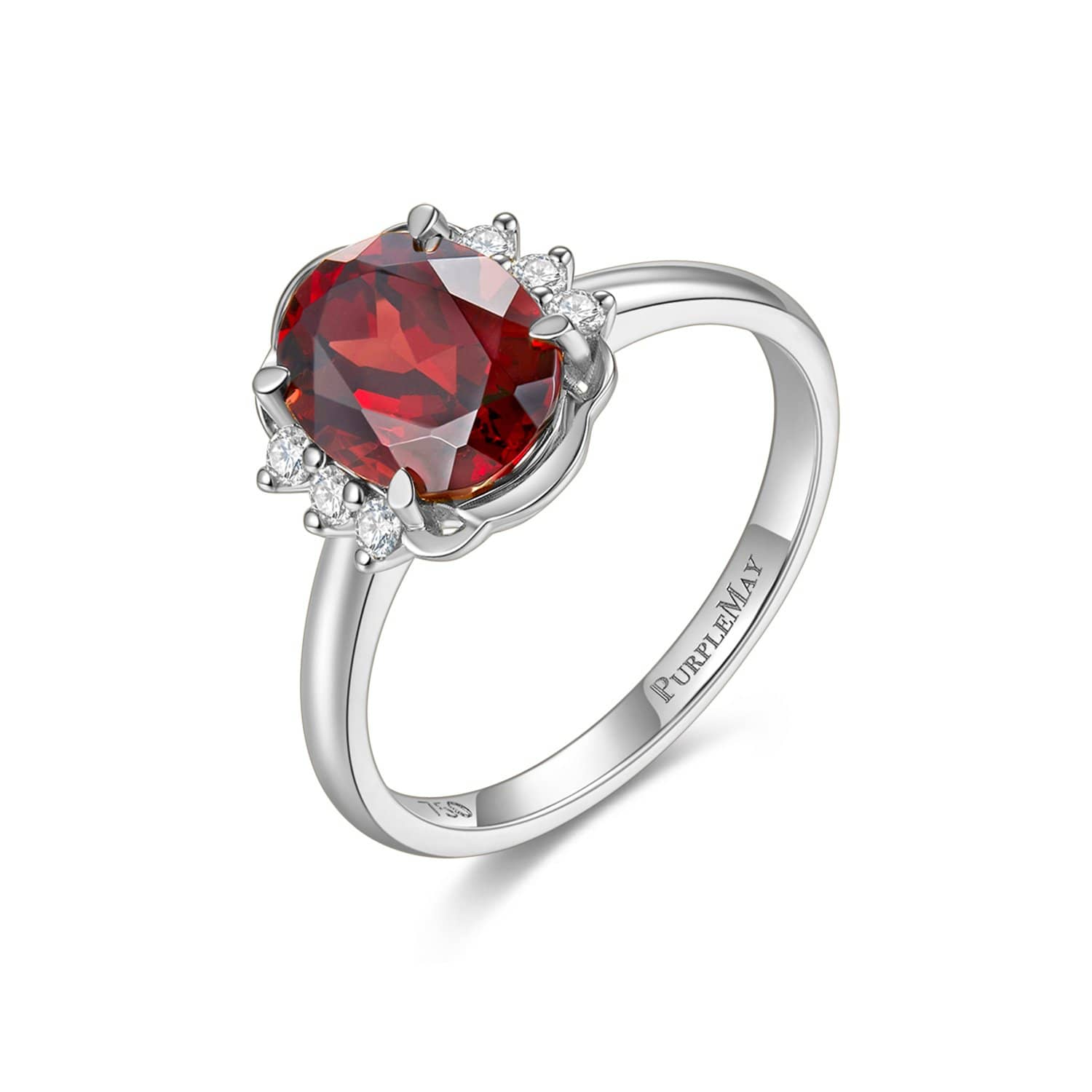 18k Solid Gold Oval Cut Garnet Engagement Ring - Melbourne, Australia