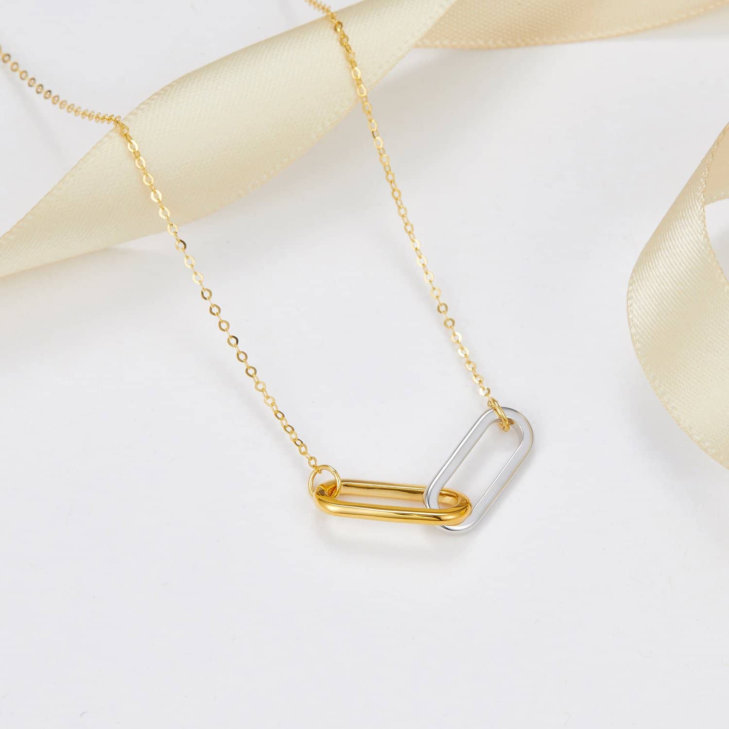 18K SOLID GOLD DOUBLE CLIP NECKLACE - Melbourne, Australia