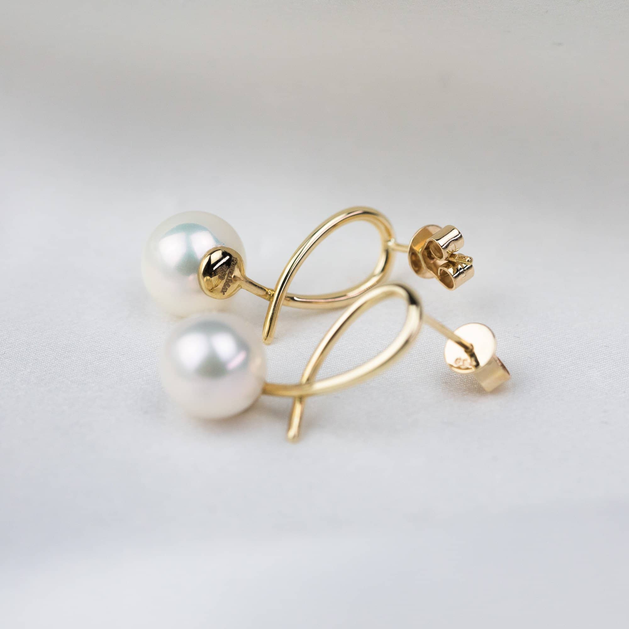 Natural Sea Pearl Geometrical Line Studs Earrings - Melbourne, Australia