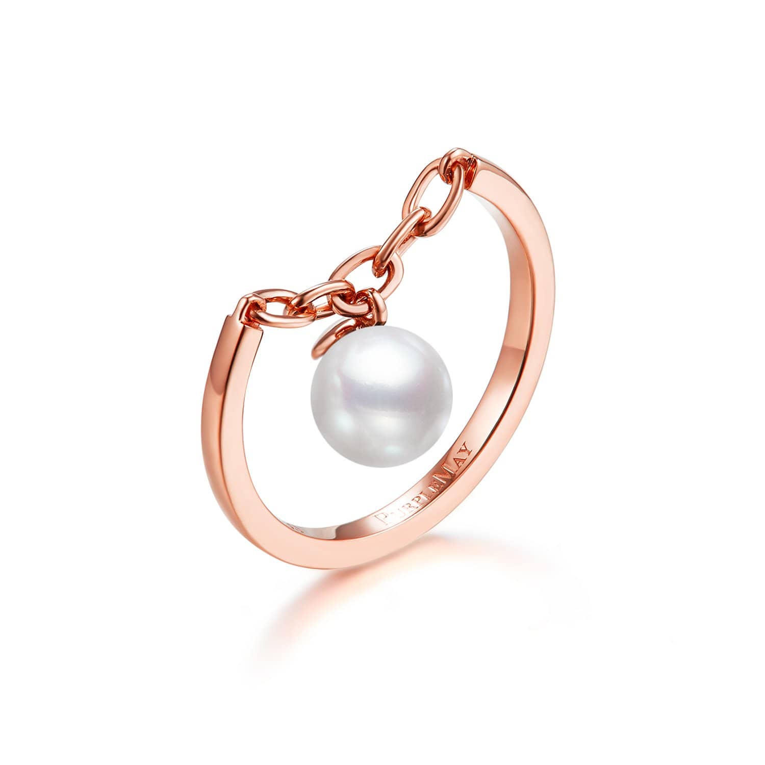 18k Solid Gold Akoya Pearl Chain Ring - Melbourne, Australia