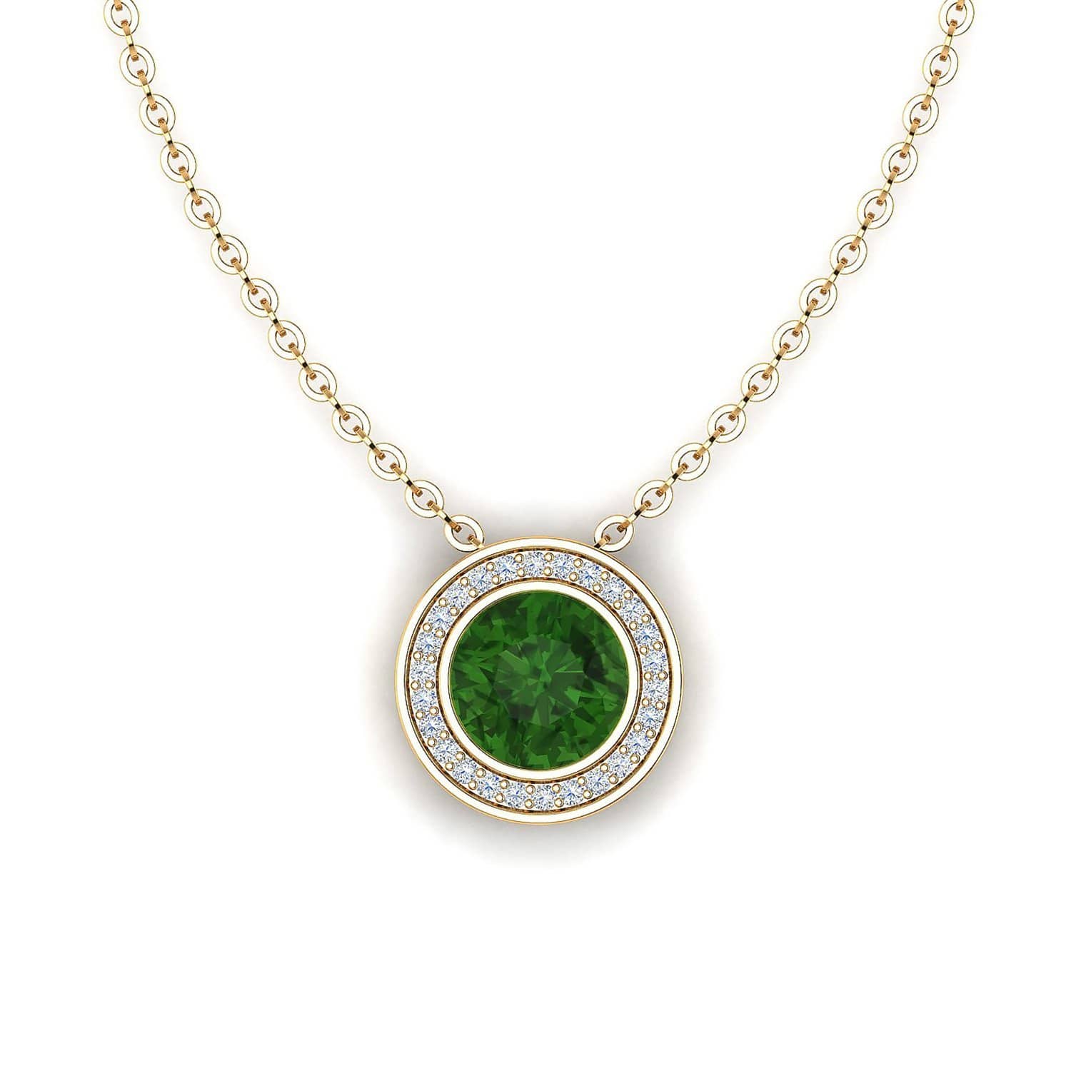 18K SOLID GOLD GREEN TOURMALINE NECKLACE - Melbourne, Australia