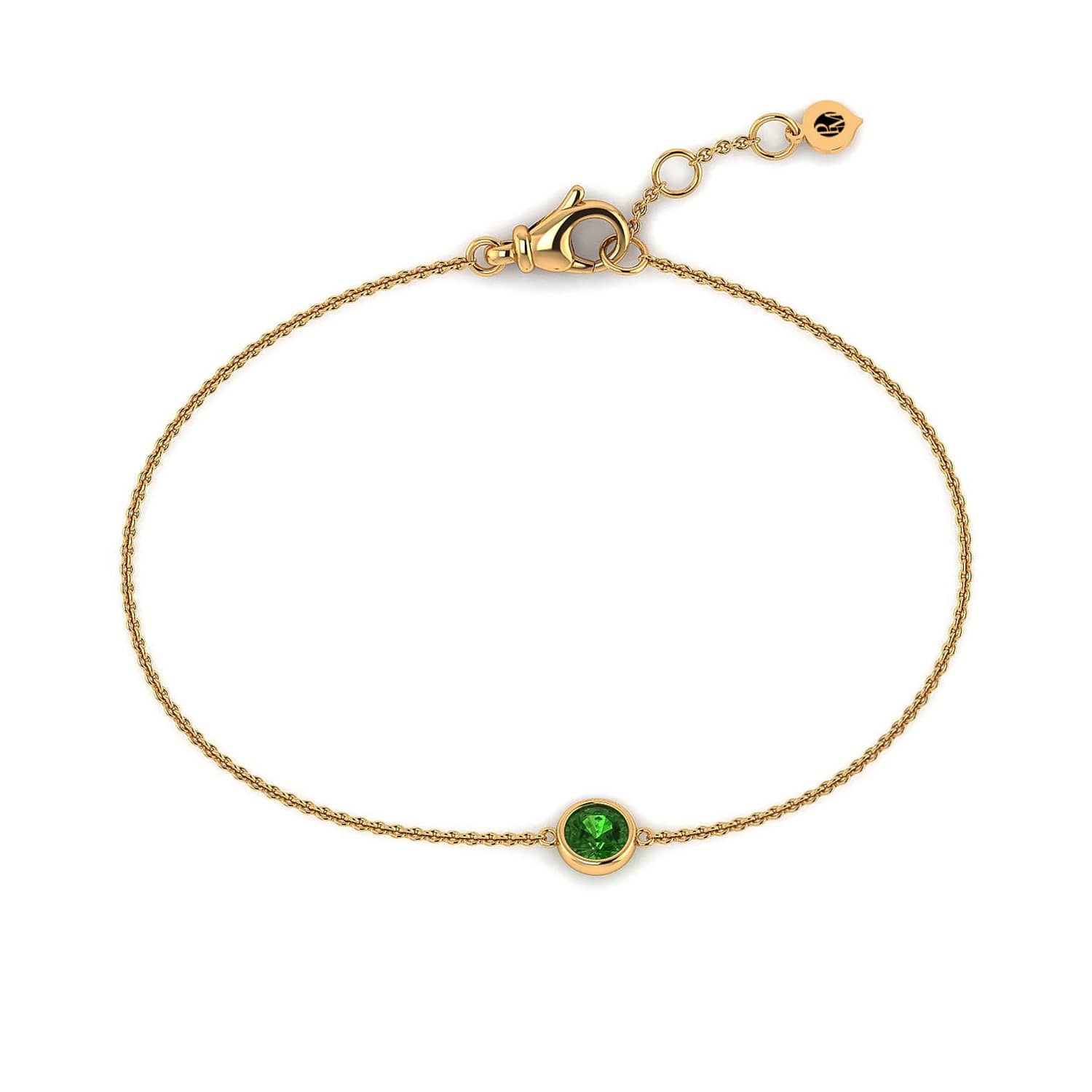 18K SOLID GOLD GREEN TOURMALINE BRACELET - Melbourne, Australia