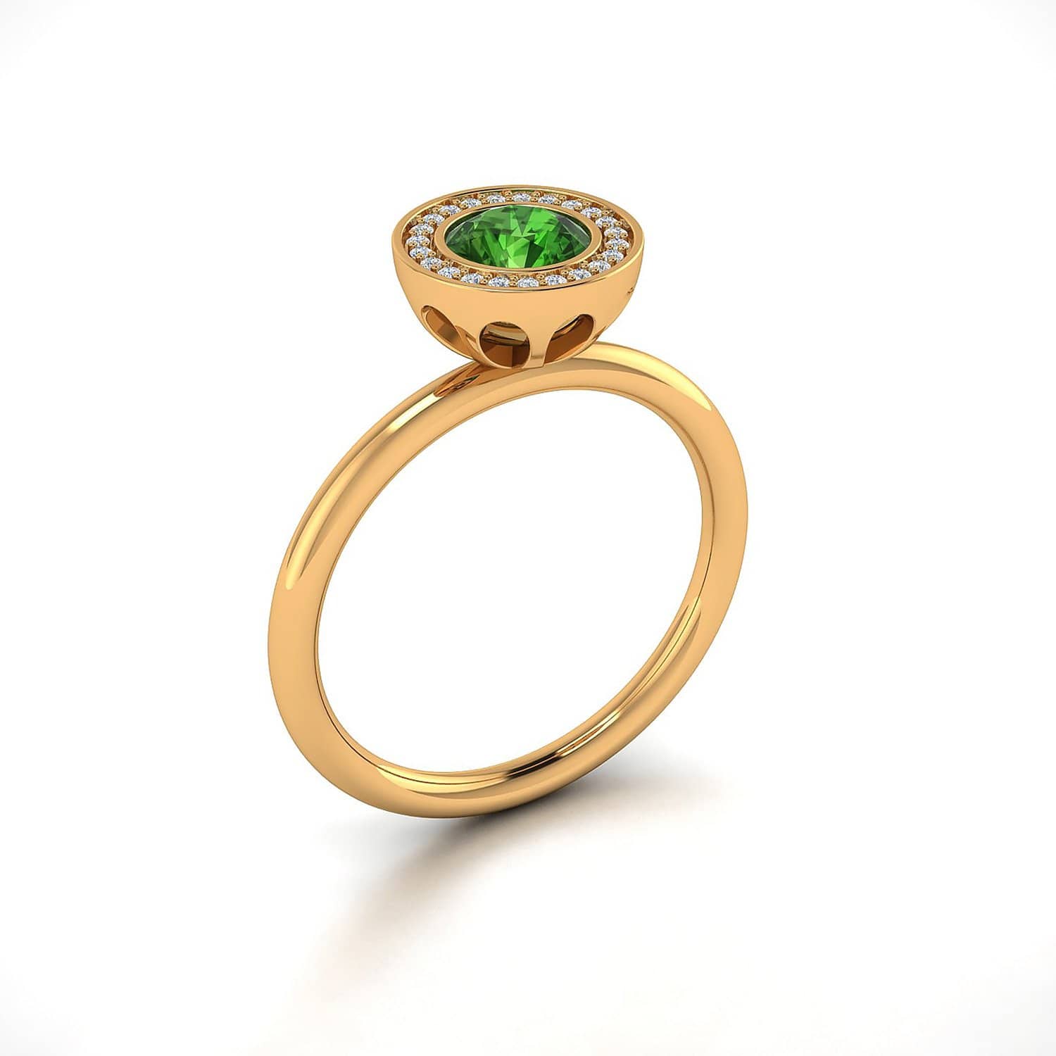 18K SOLID GOLD GREEN TOURMALINE ENGAGEMENT RING - Melbourne, Australia