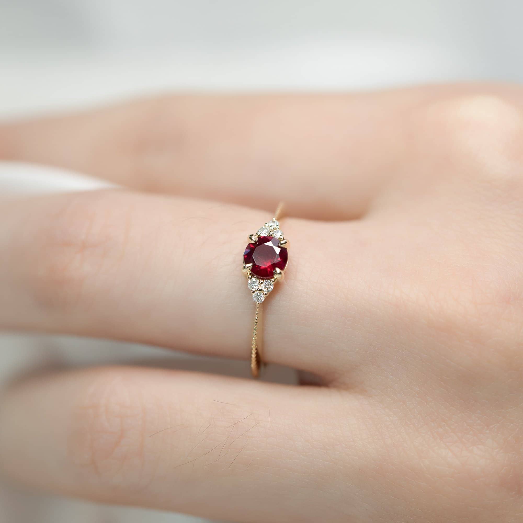 18k Solid Gold Round Ruby and Diamond Ring - Melbourne, Australia